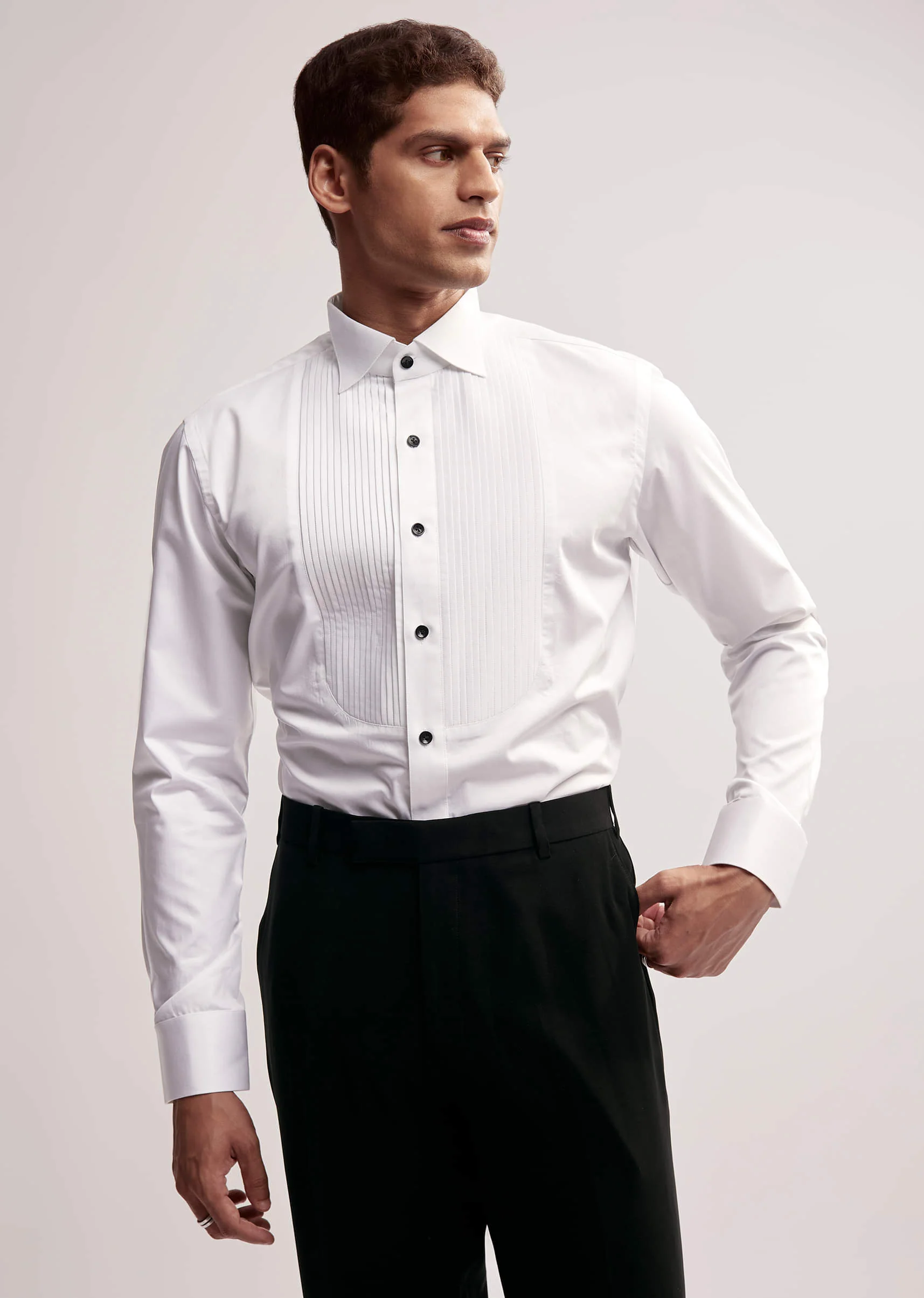 Black Tuxedo For Men With Cut Work Shawl Collar - Image 6