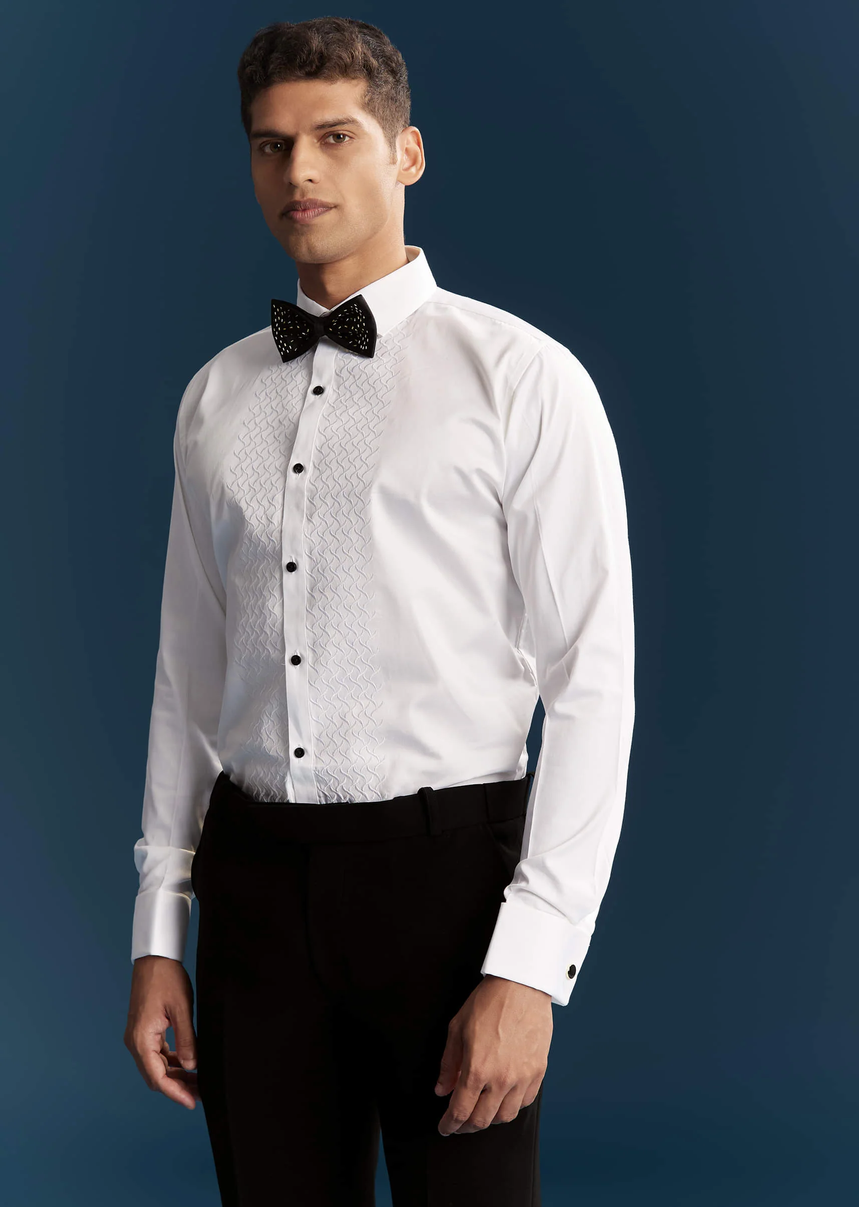 Black Tuxedo For Men With Cutdana Embroidery - Image 7