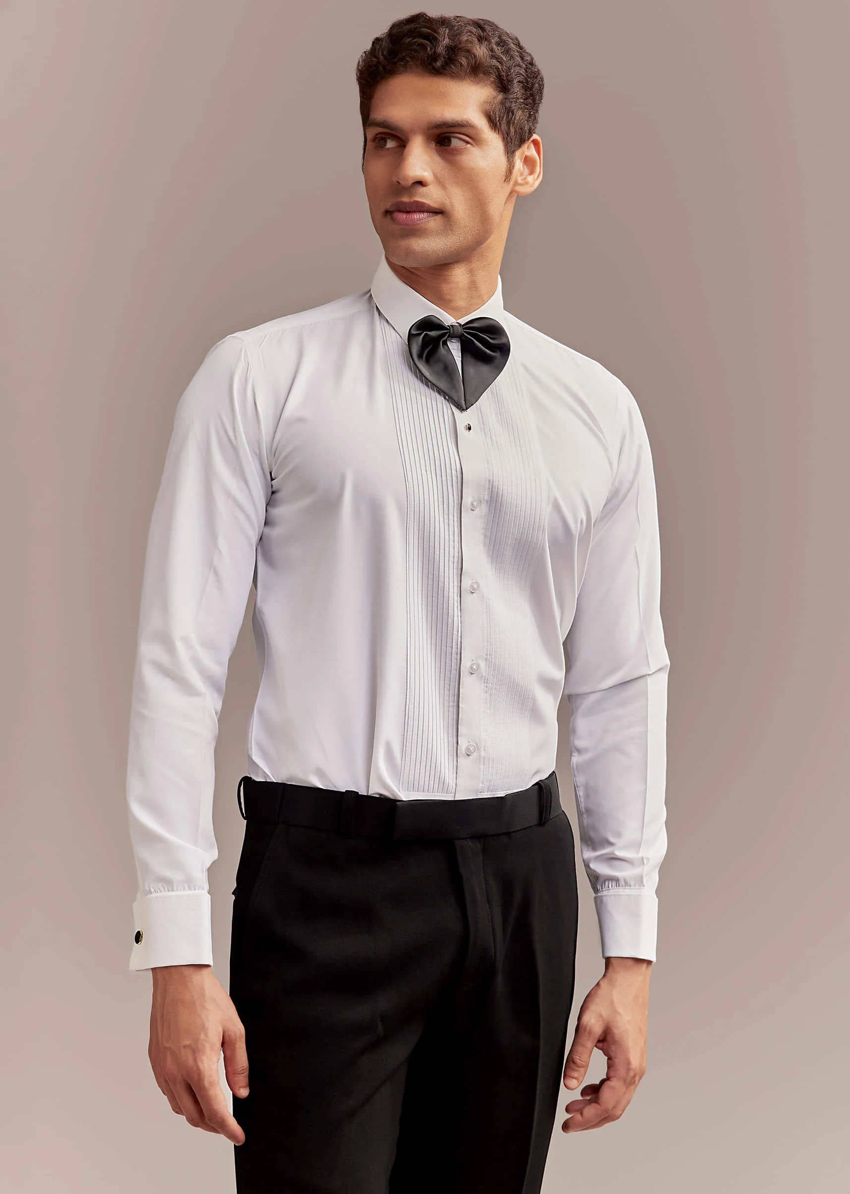 Black Tuxedo For Men With Silver Palm And Tiger Embroidery - Image 8