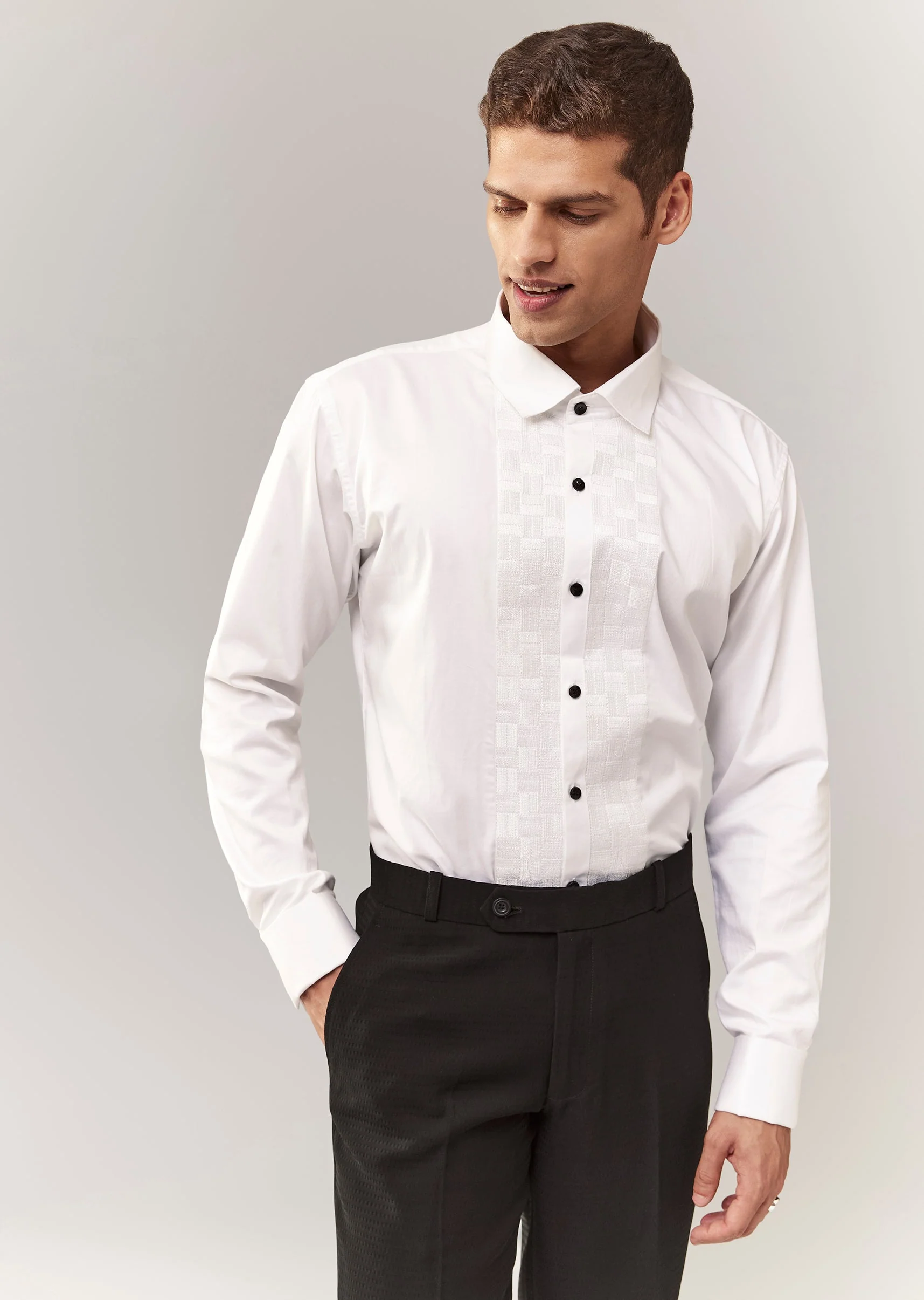 Black Tuxedo Set With Waistcoat And Bead Detailing - Image 7