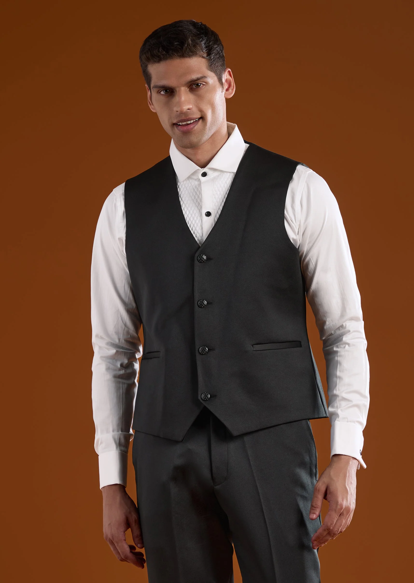 Black Tuxedo With Zardosi Detailing - Image 6