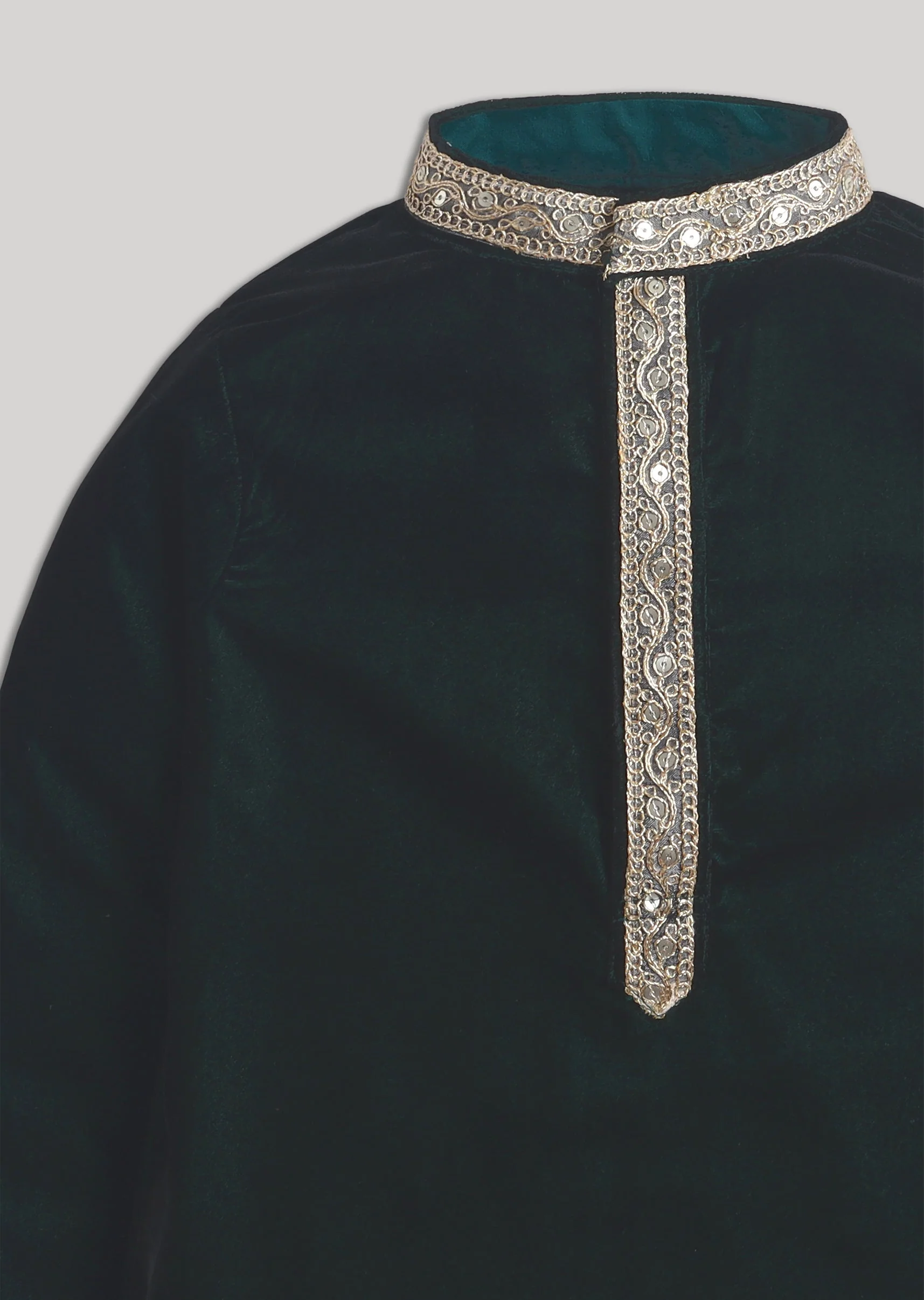 Black Velvet Boys Kurta Set - Image 4