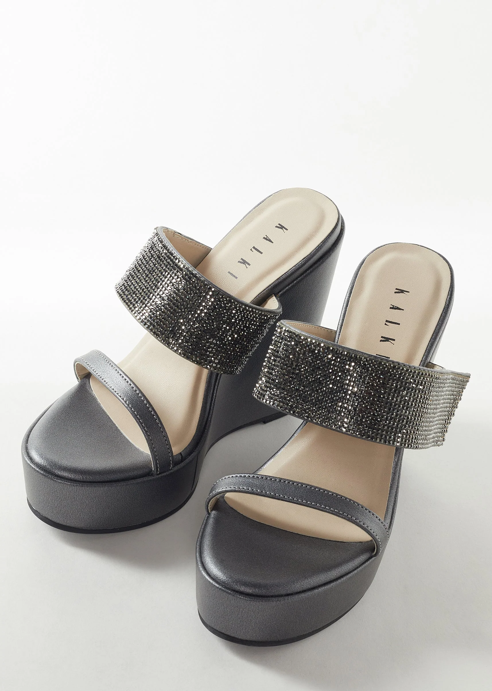 Black Womens Footwear With Embellished Detail Work - Image 2