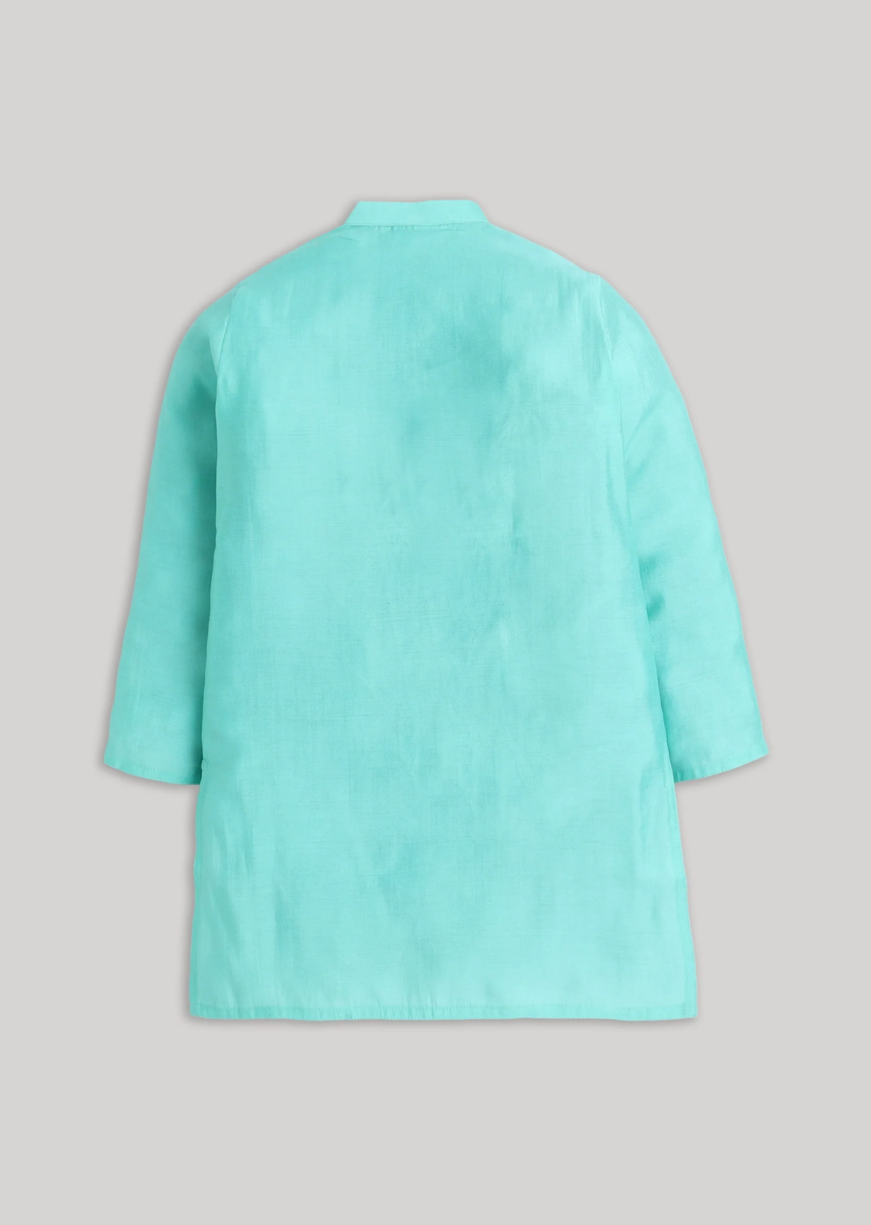Blue And White Kids Kurta Set - Image 3