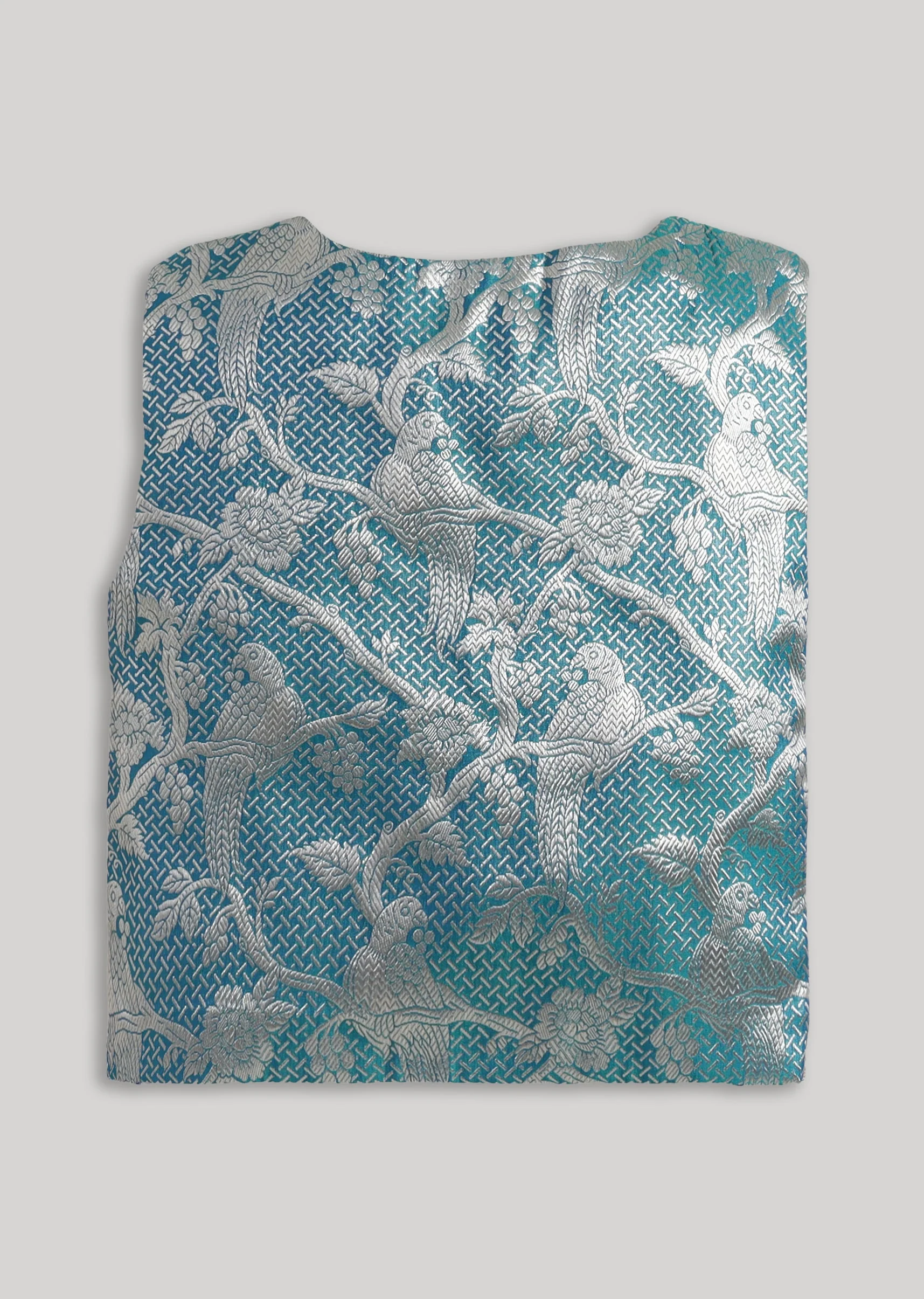 Blue Banarasi Silk Lehenga Set - Image 3