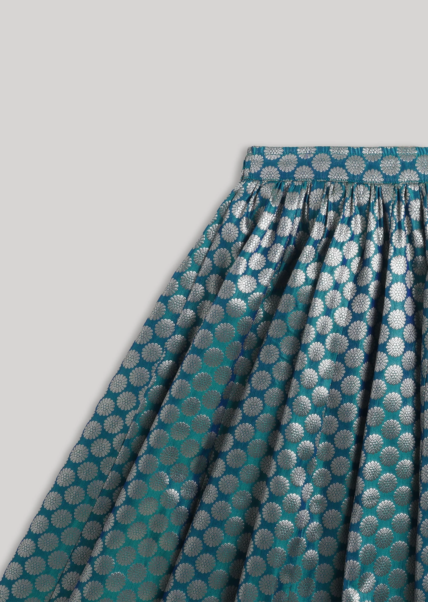 Blue Banarasi Silk Lehenga Set - Image 7