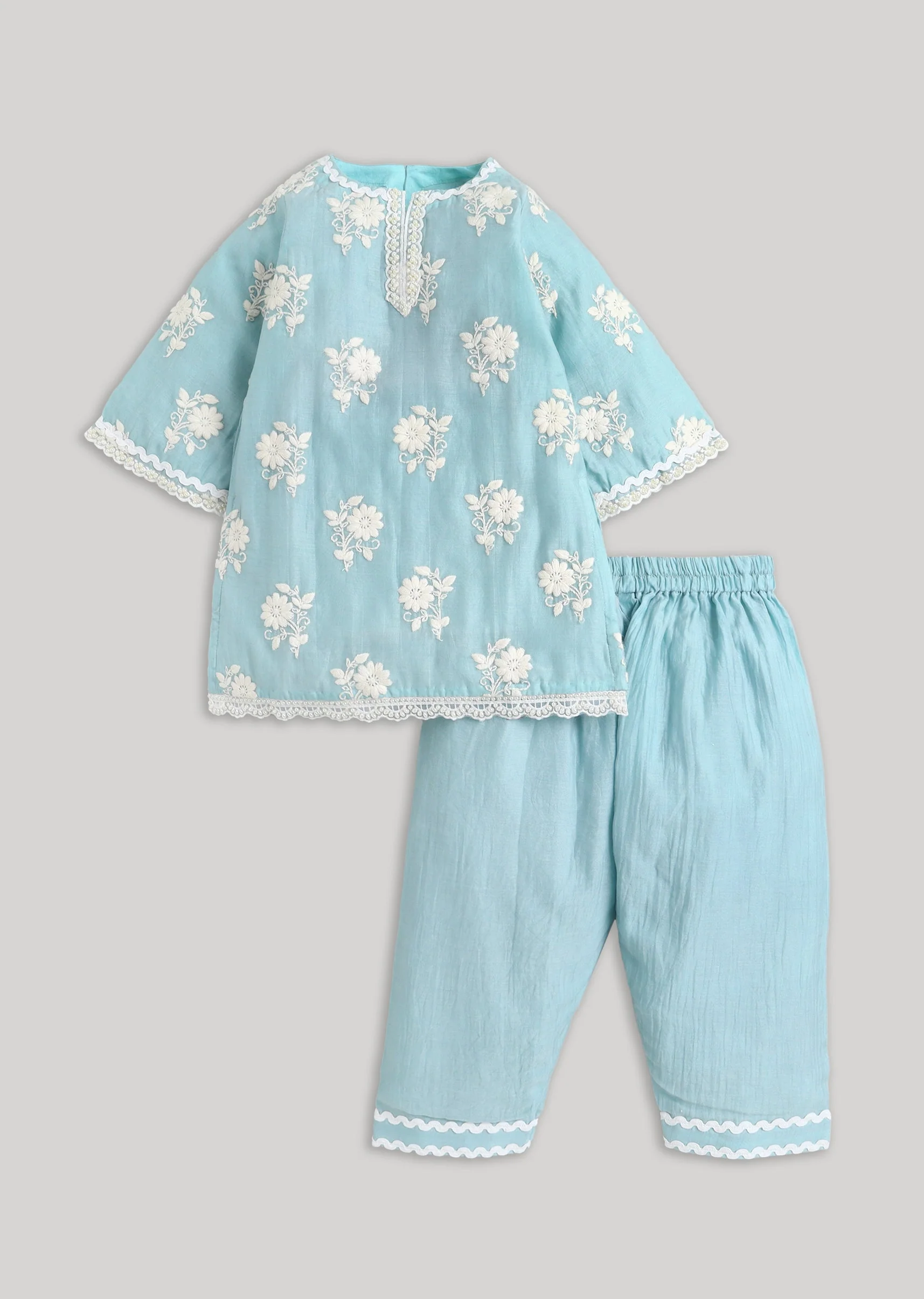 Blue Chanderi Salwar Suit With Subtle Resham Work