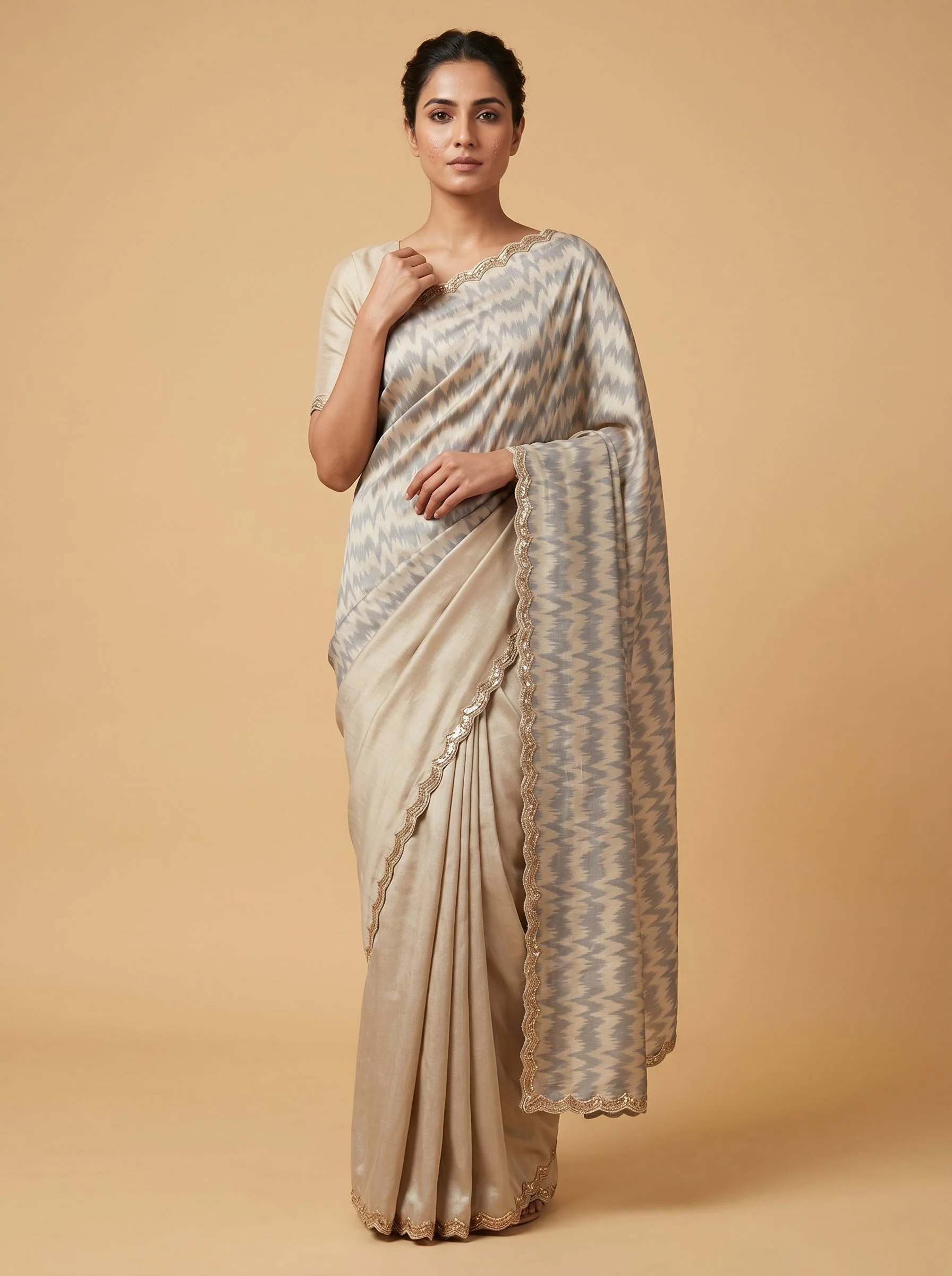 Blue Cool Embroidered Saree