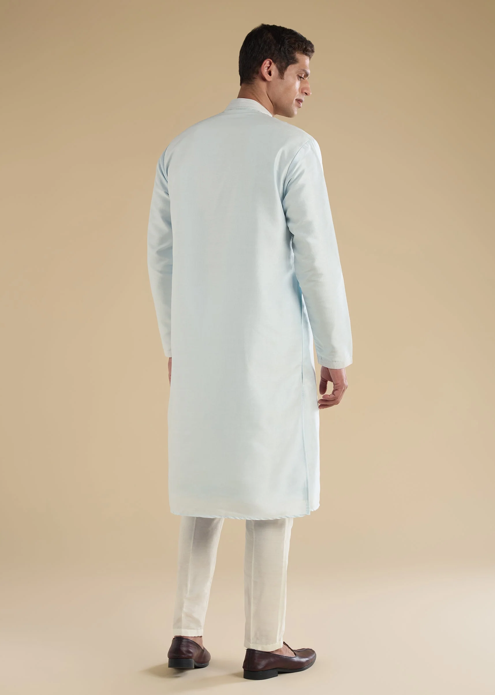Blue Embellished Kurta Set - Image 5