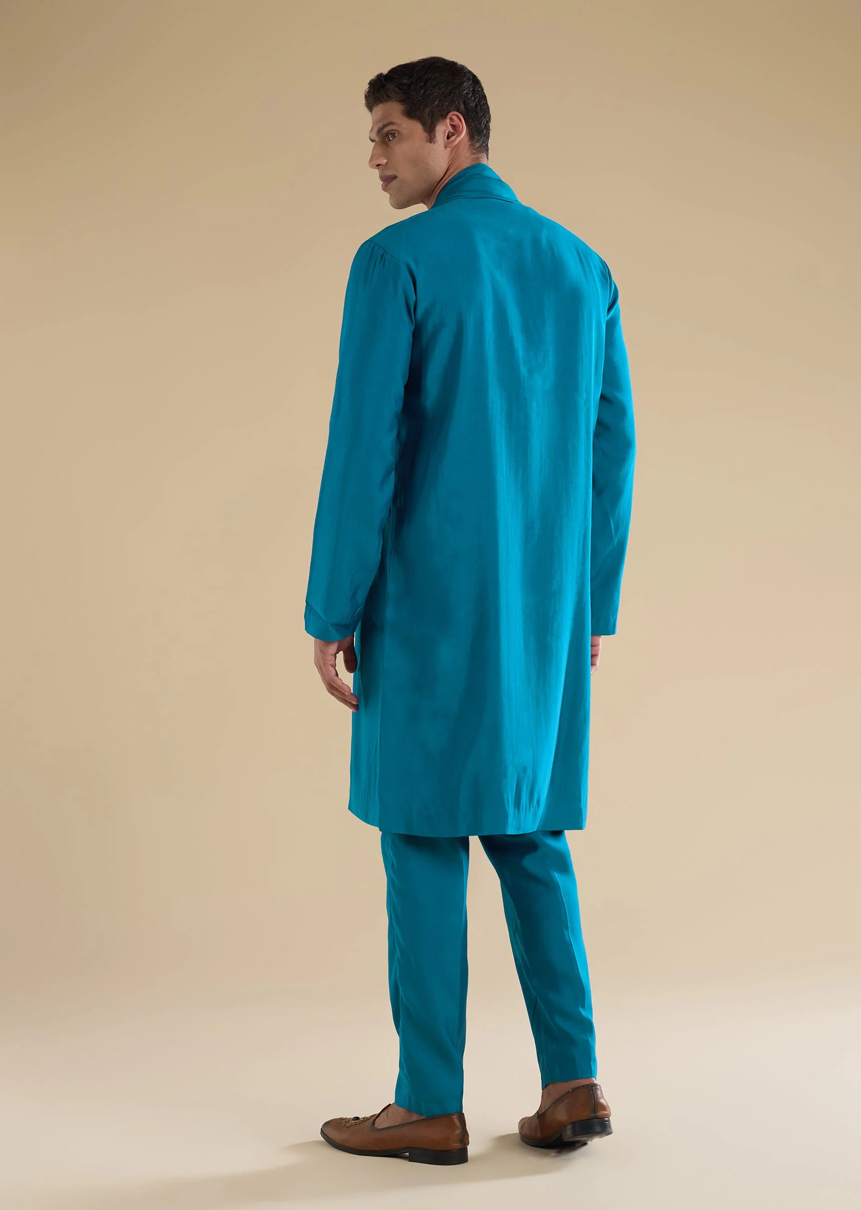 Blue Embroidered Kurta Sets And Dupatta - Image 5