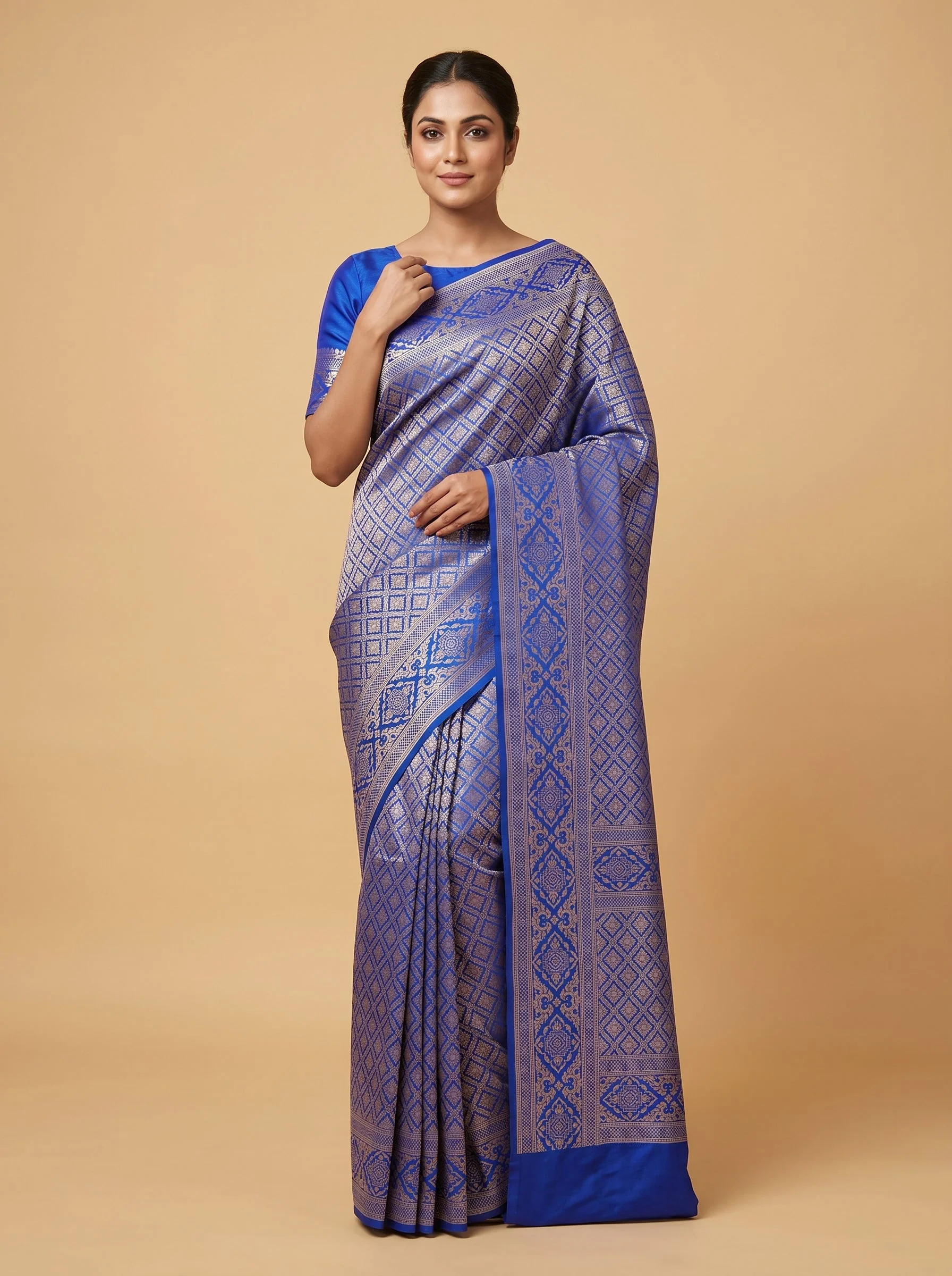 Blue Fluid Tone Handloom Saree