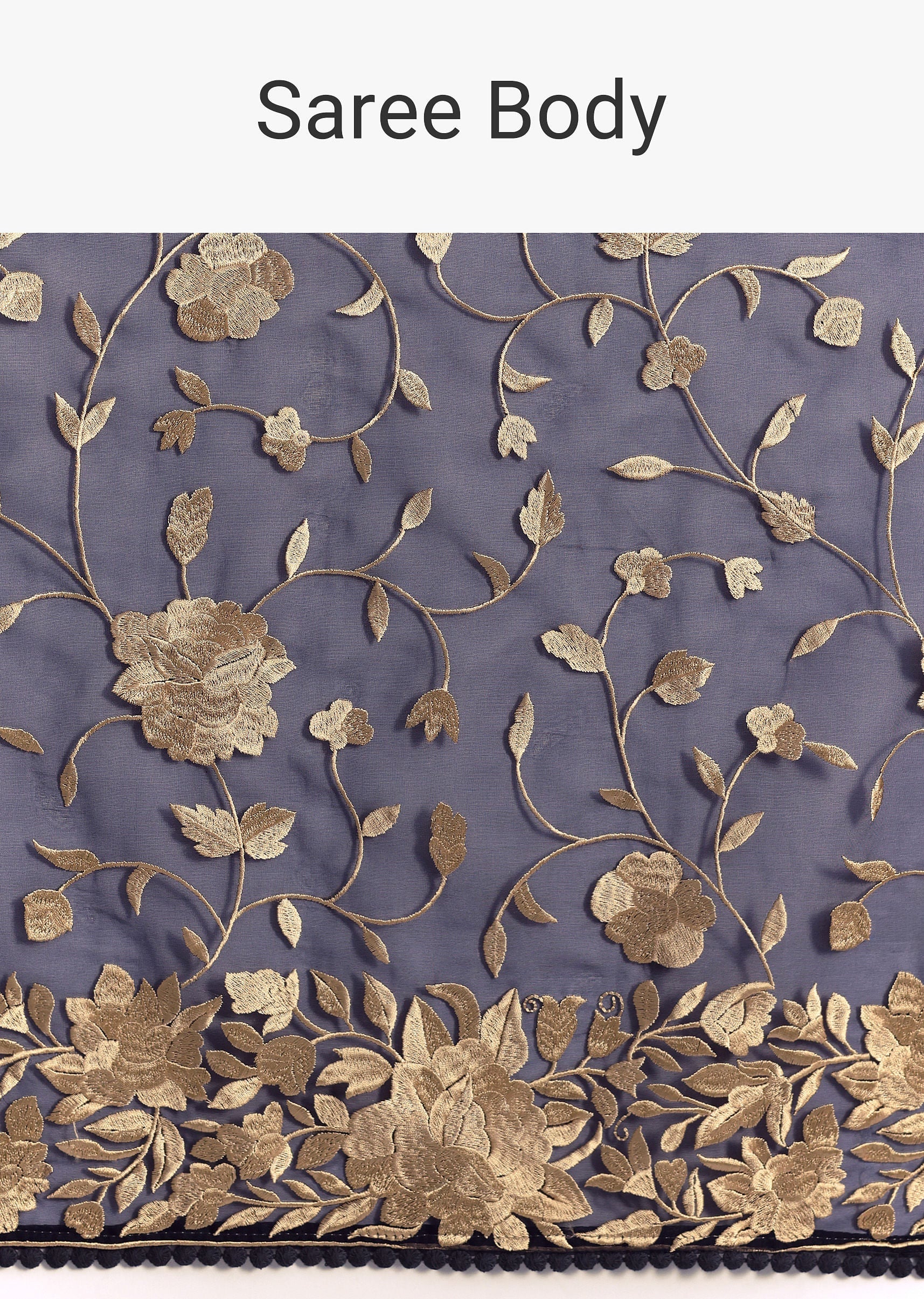 Blue Organza Parsi Gara Embroidered Saree - Image 9