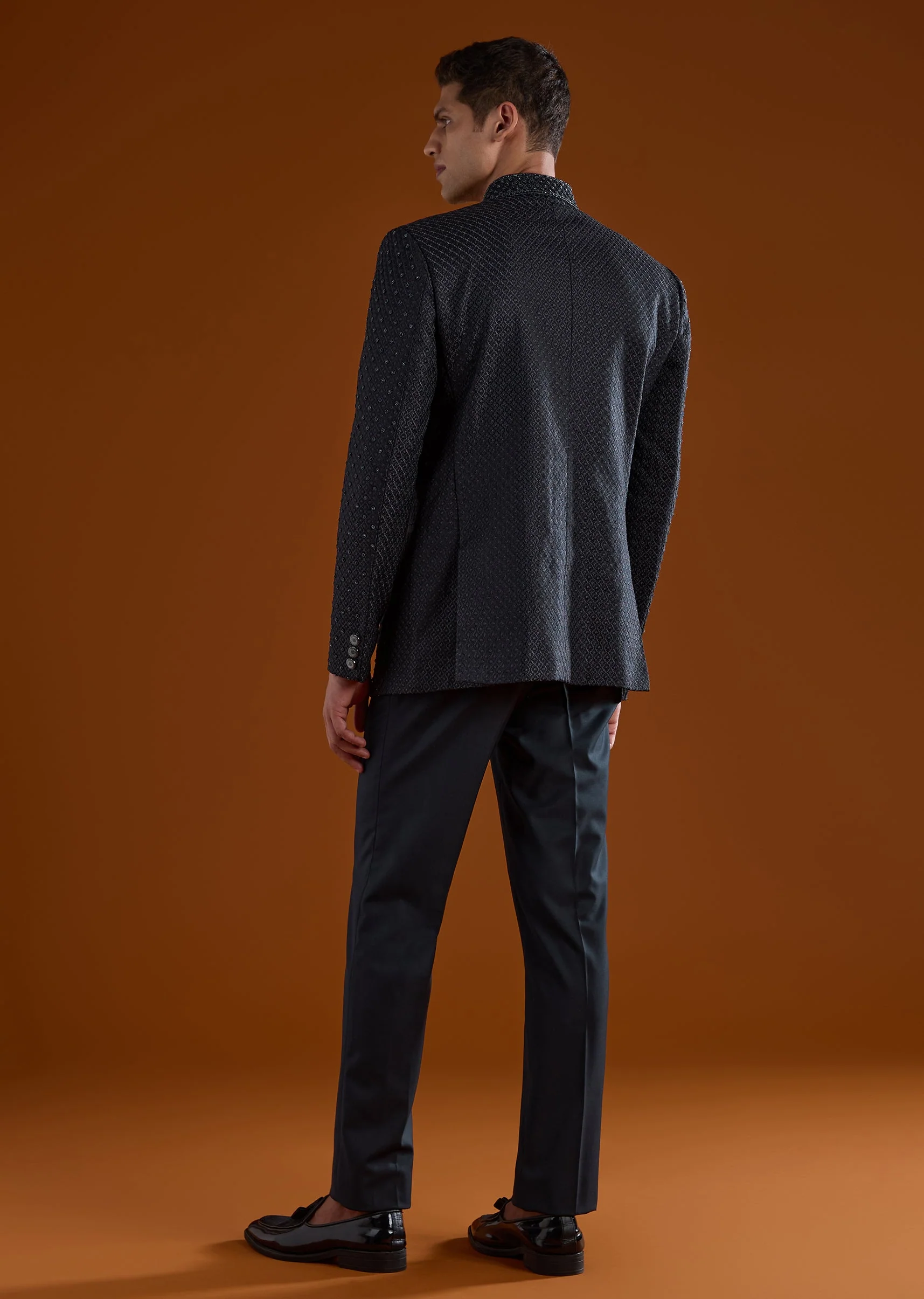 Blue Rayon Mens Jodhpuri With Beads And Thread Work - Image 5
