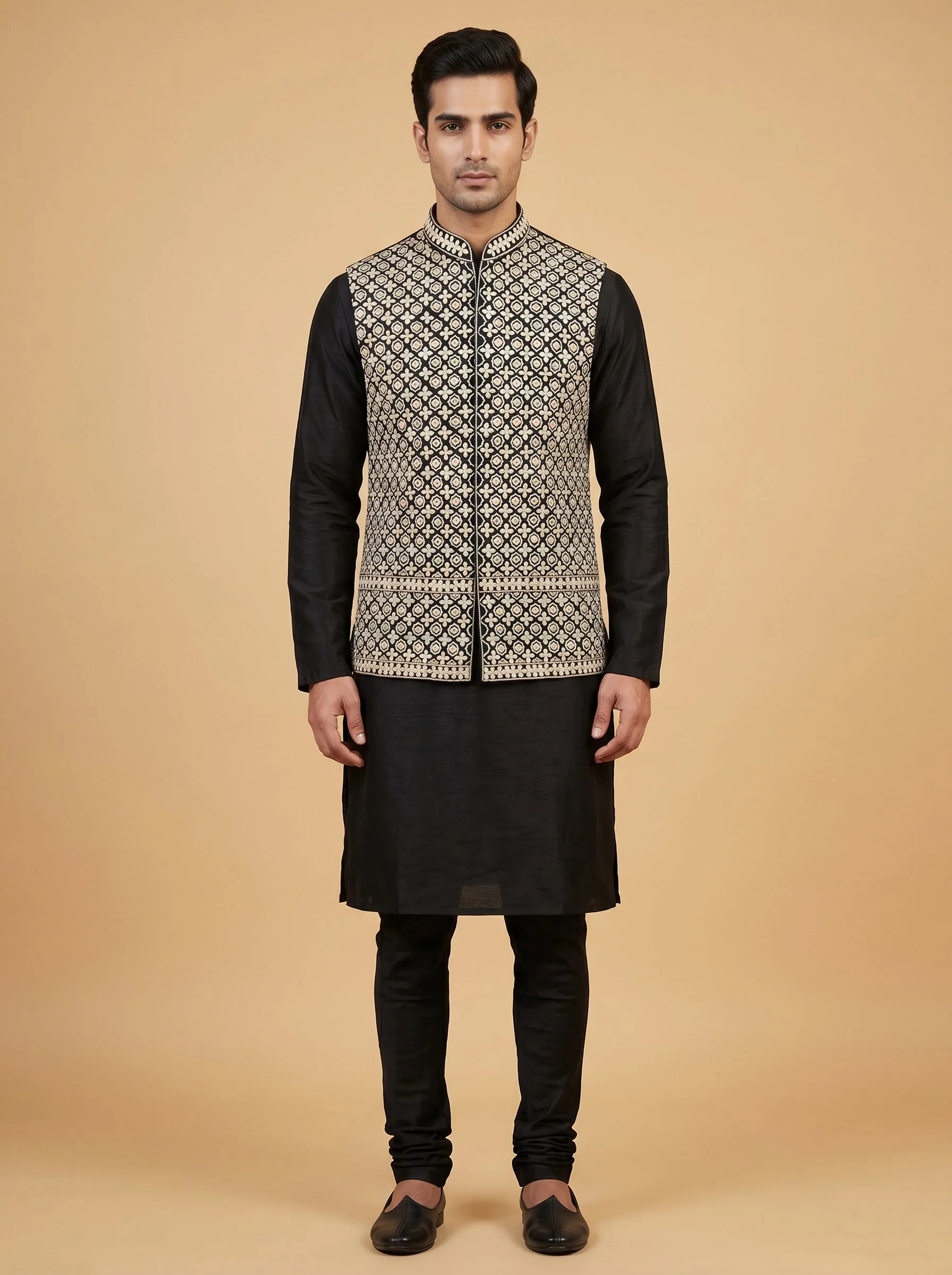 Blue Royal Jacket Kurta Set