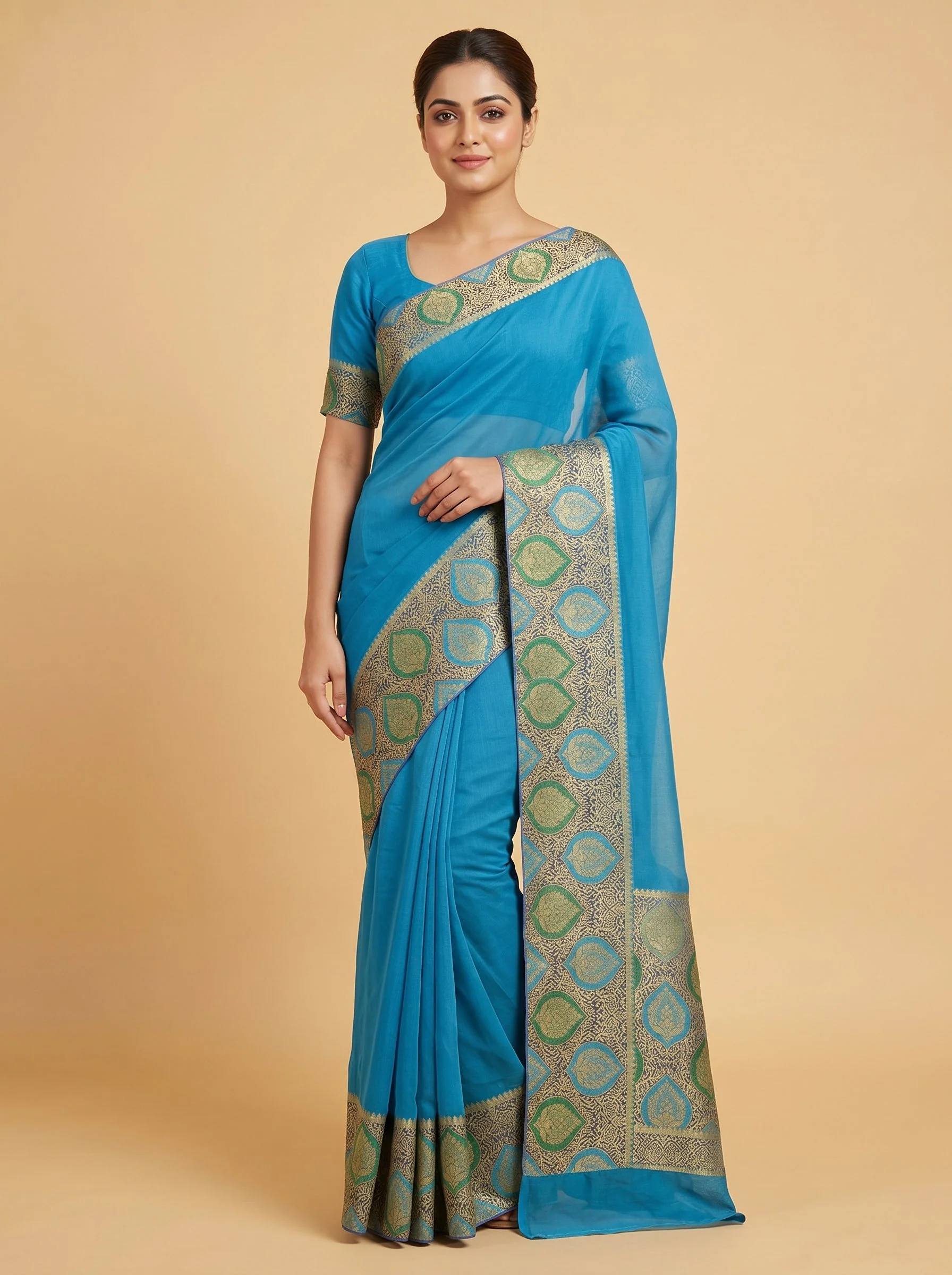 Blue Serene Fold Handloom Saree