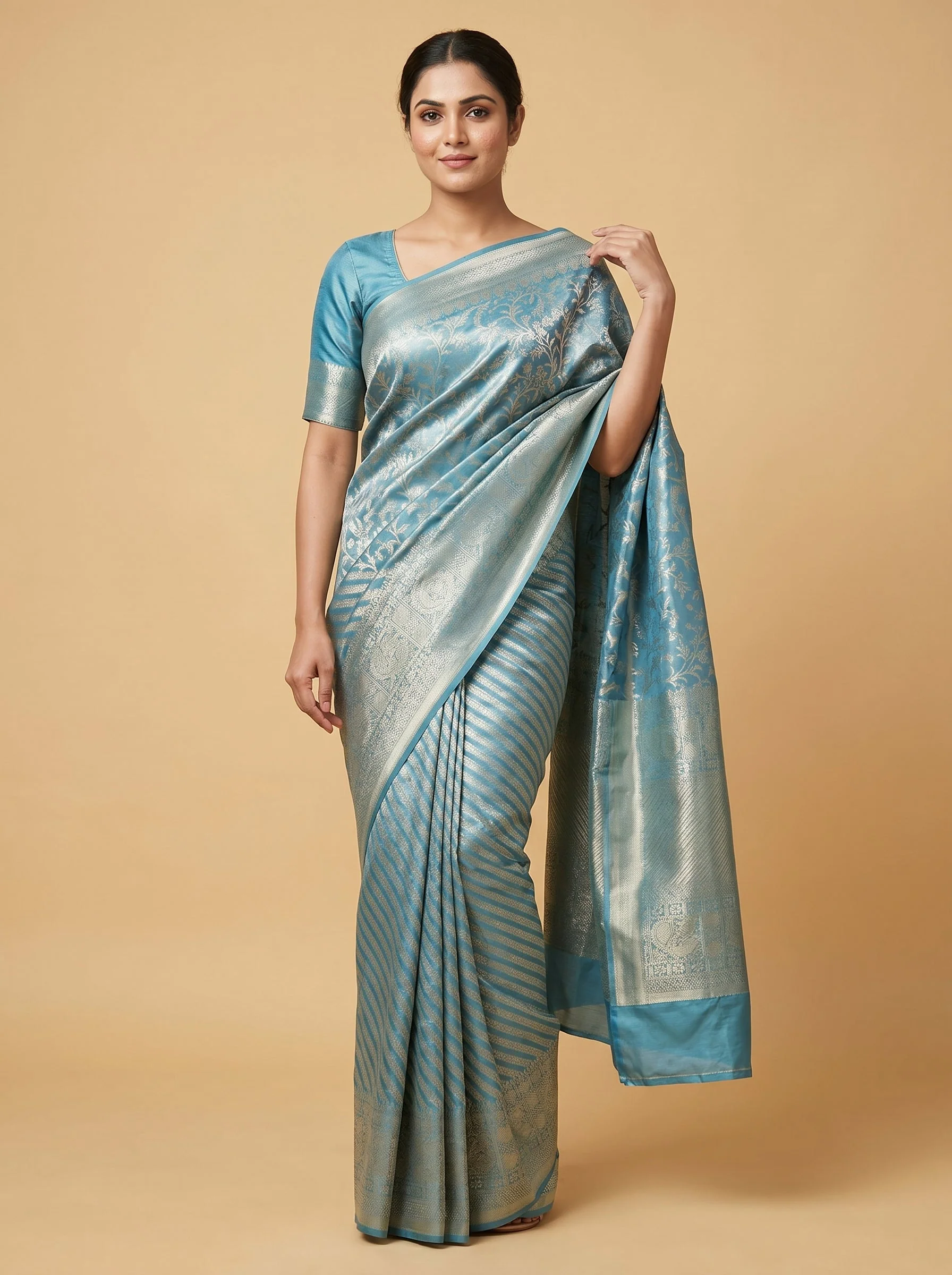 Blue Smooth Flow Handloom Saree