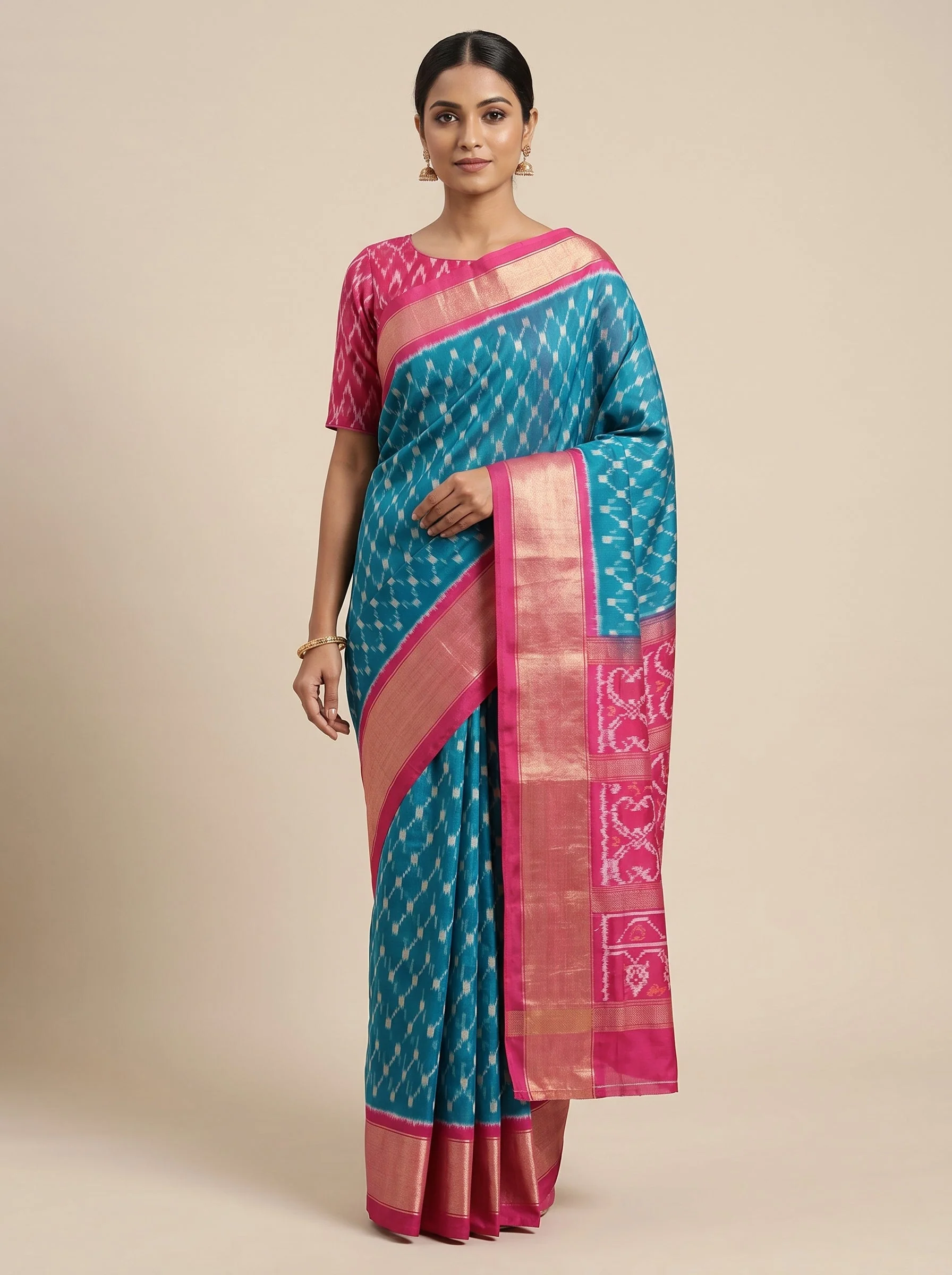Blue Smooth Tone Handloom Saree