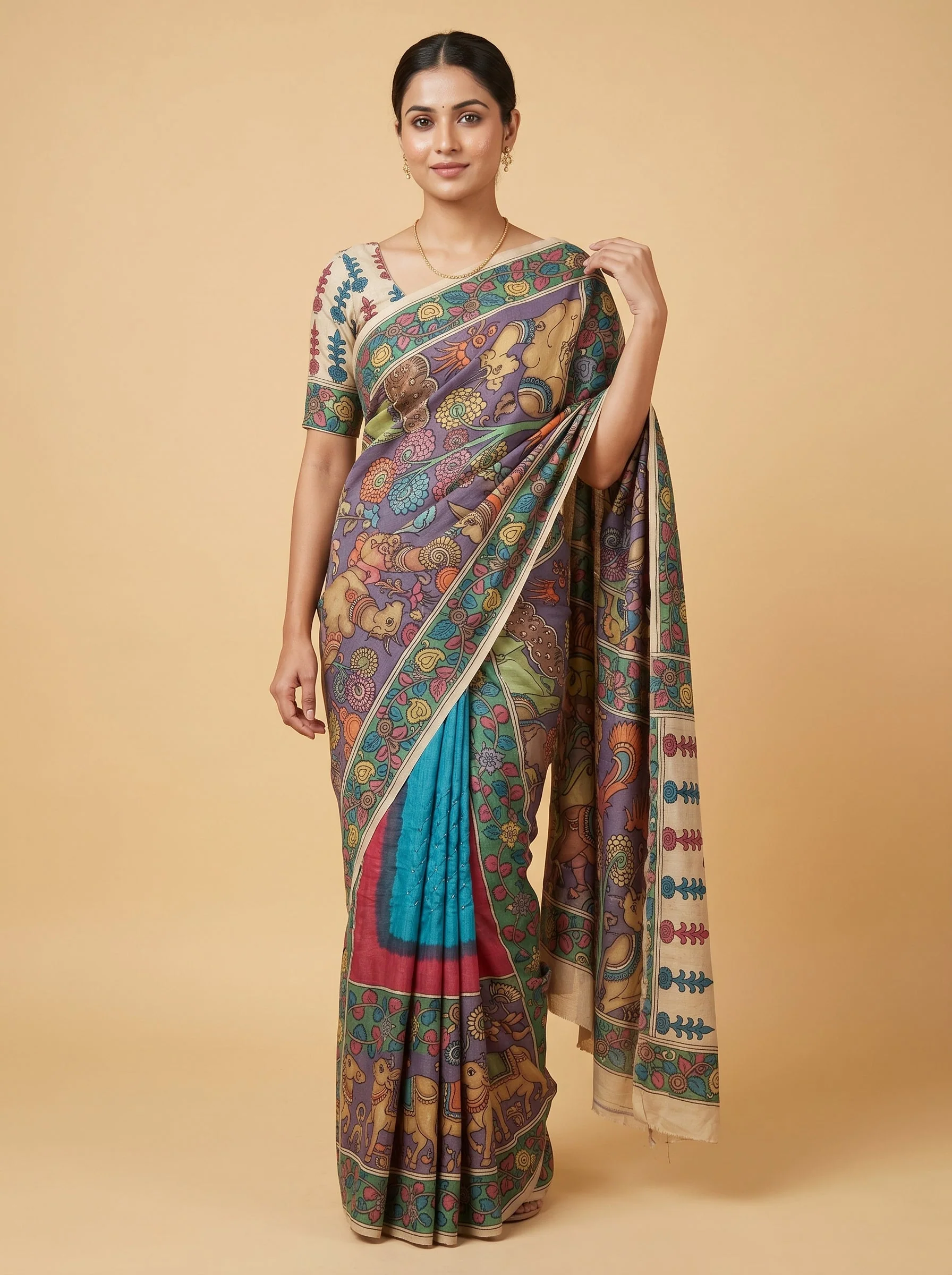 Blue Tie-Dye Bandhani Saree