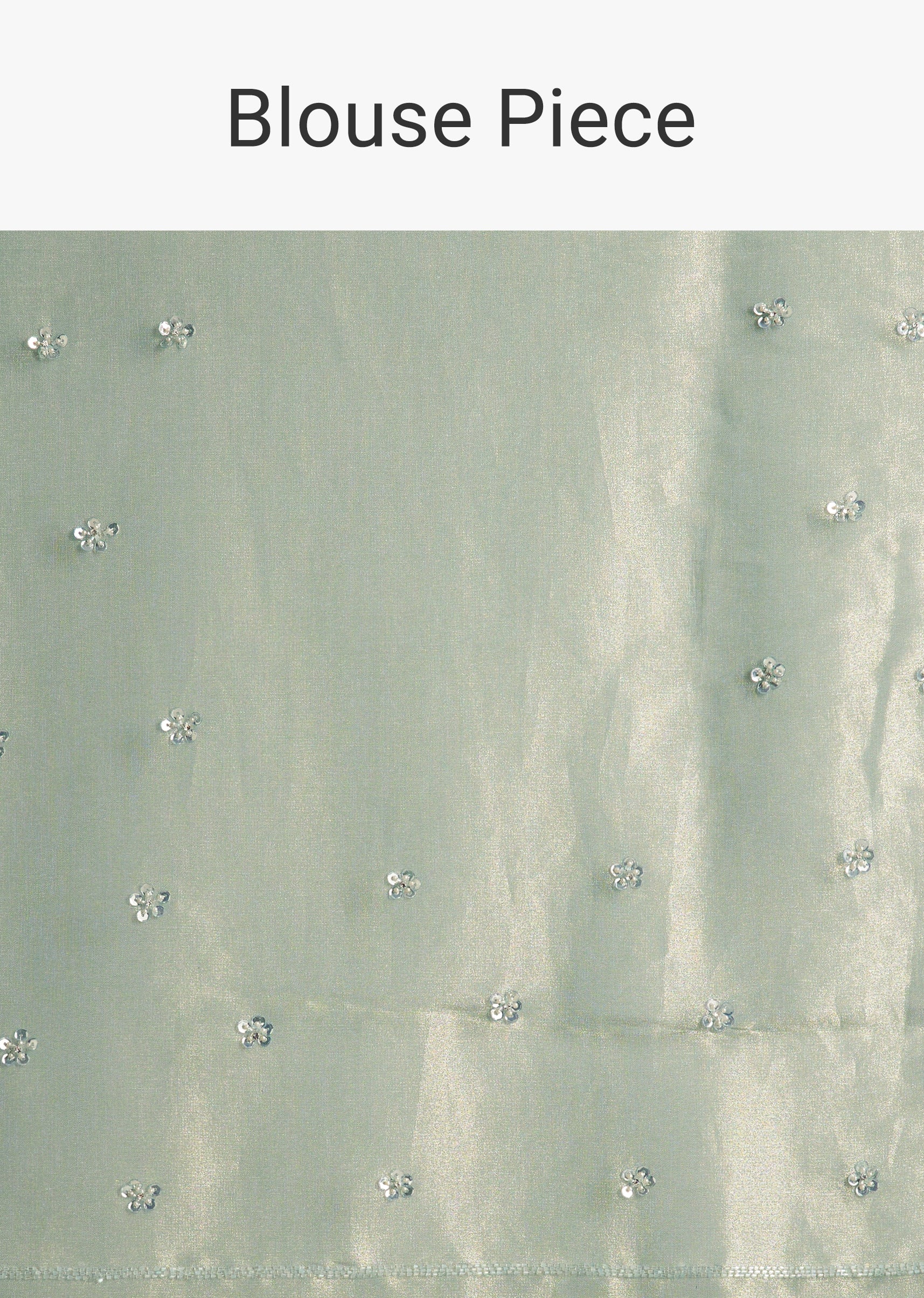 Blue Tissue Saree With Cutdana Sequins And Beads Embroidered Border - Image 9
