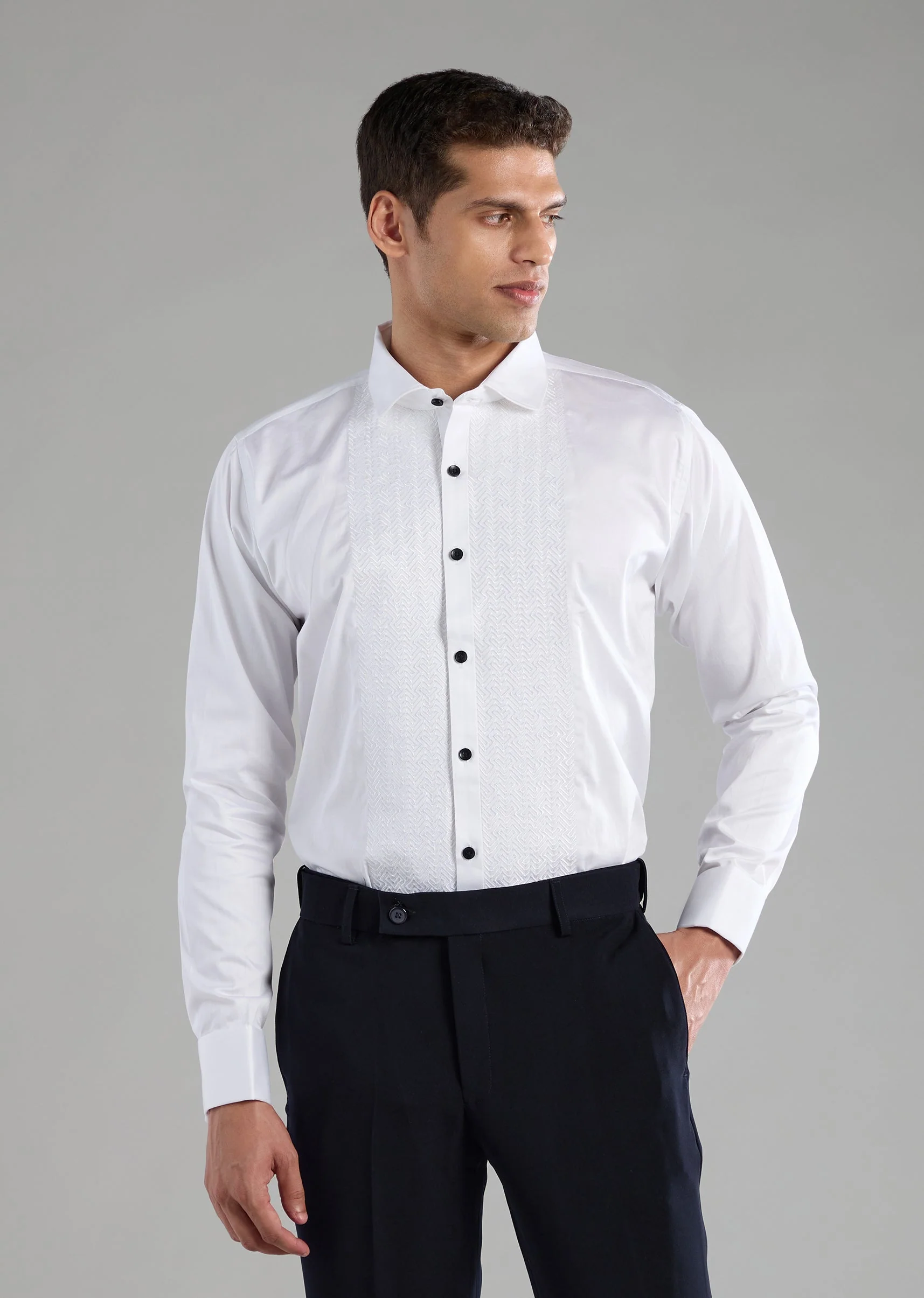 Blue Zardozi Embellished Tuxedo Set with Bow Tie - Image 7