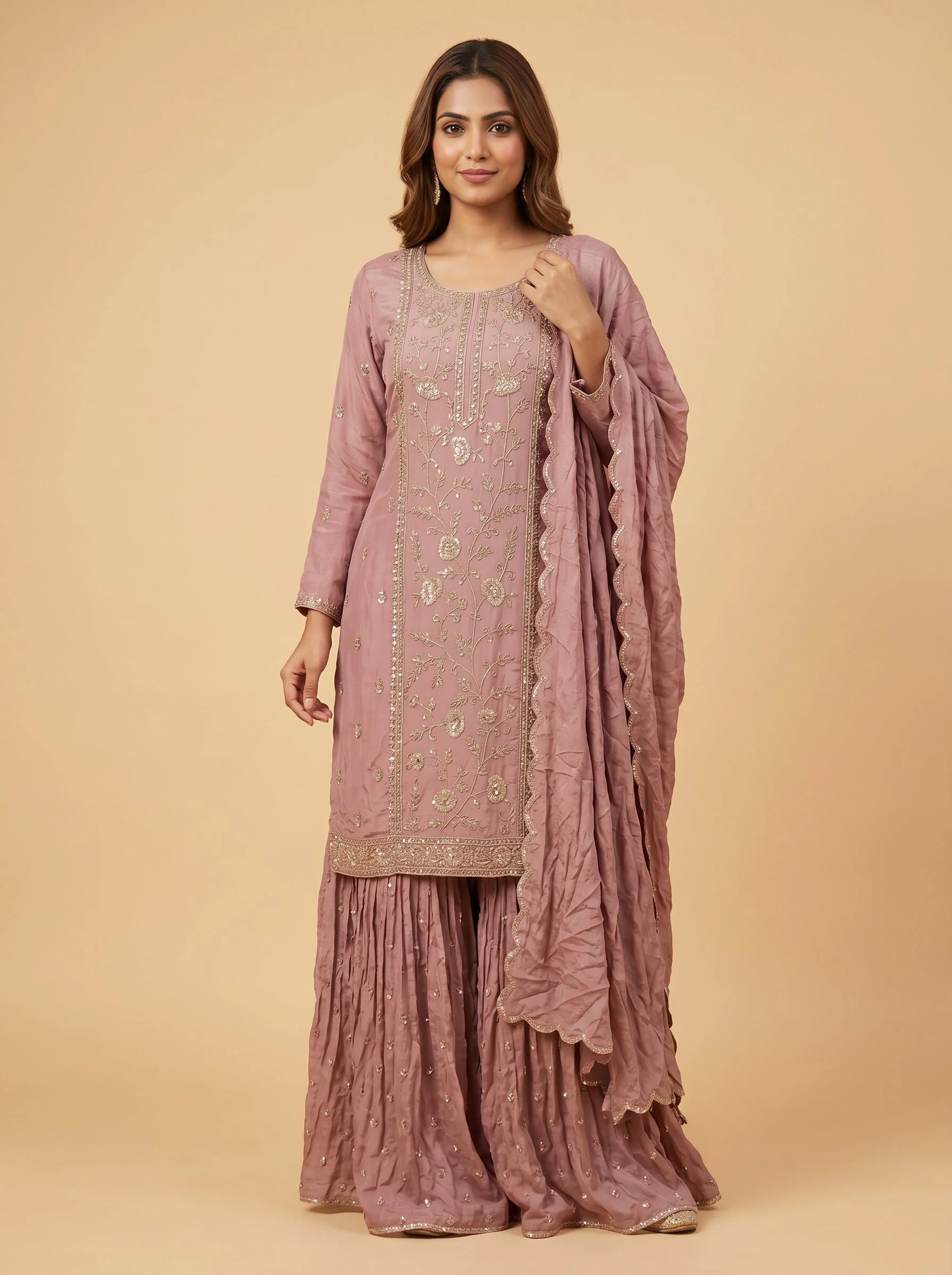 Blush Onion Sharara Set
