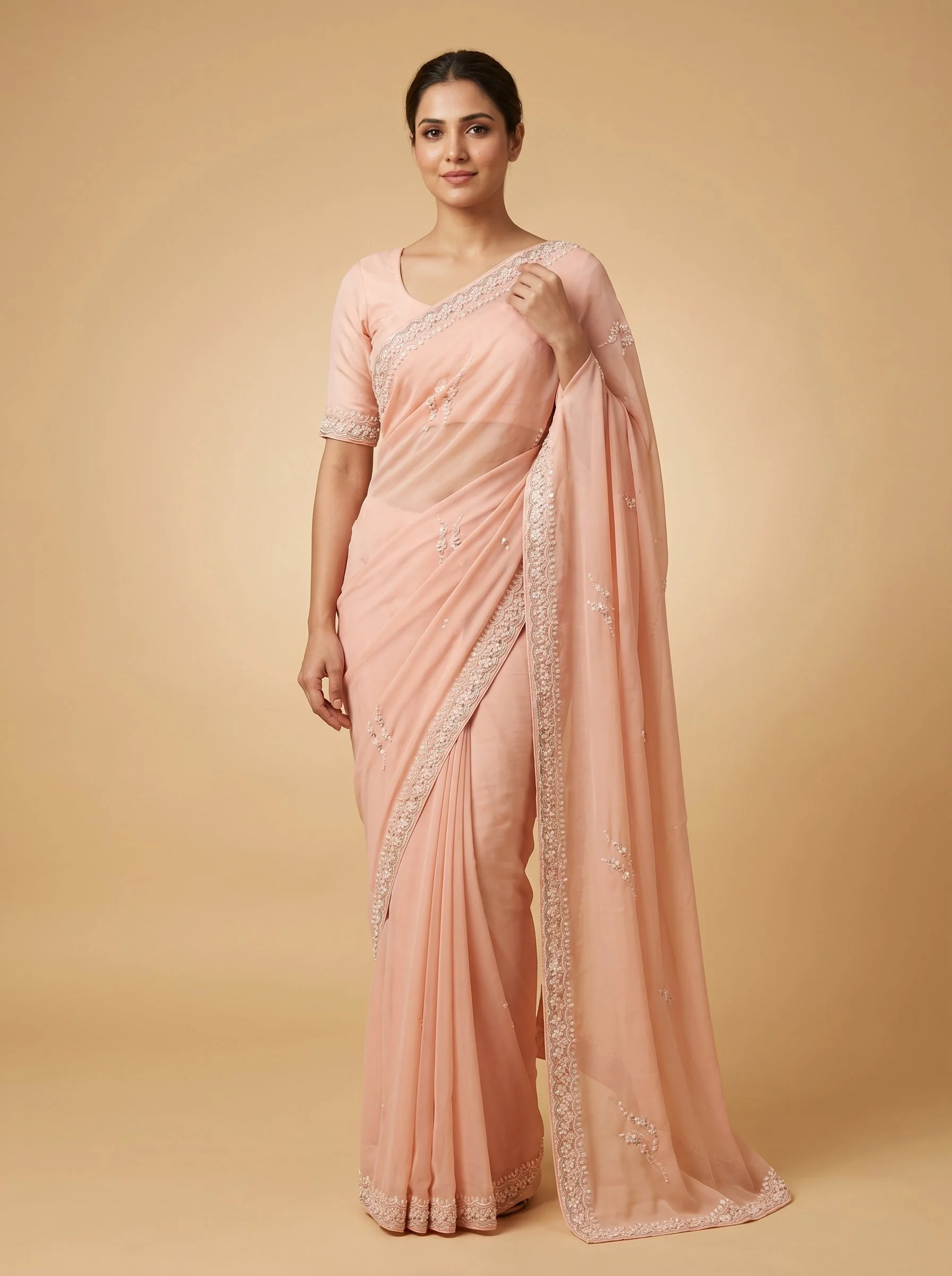 Blush Petal Glow Saree