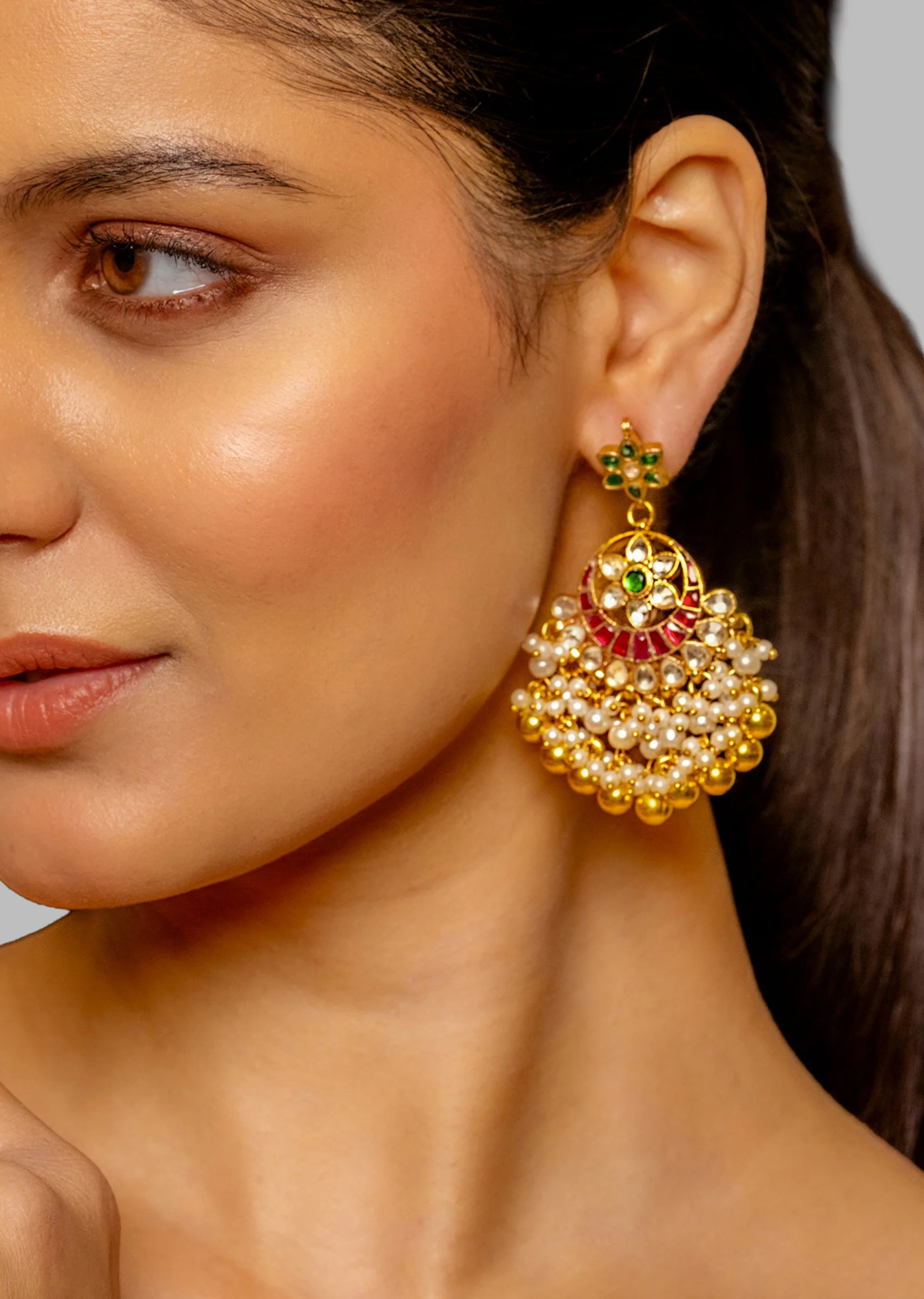 Bridal Kundan Drop Earrings