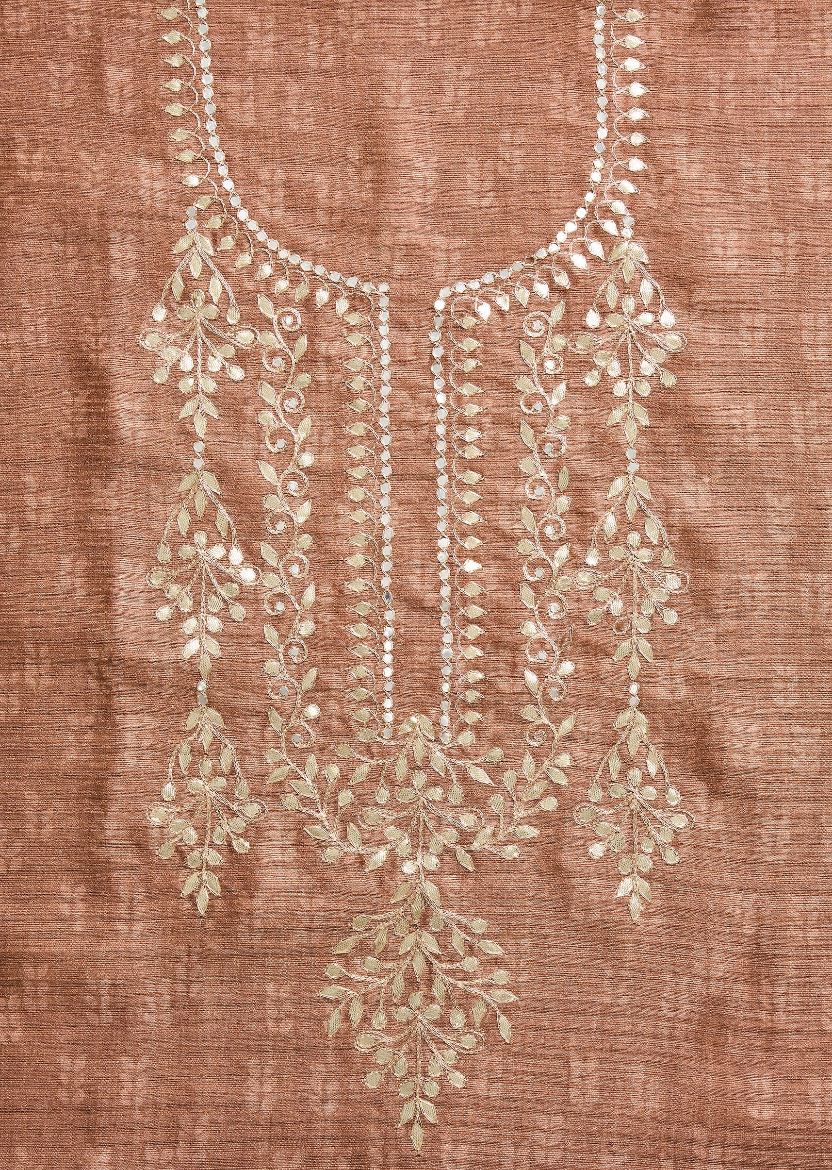 Brown Cotton Unstitched Suit Set - Image 7