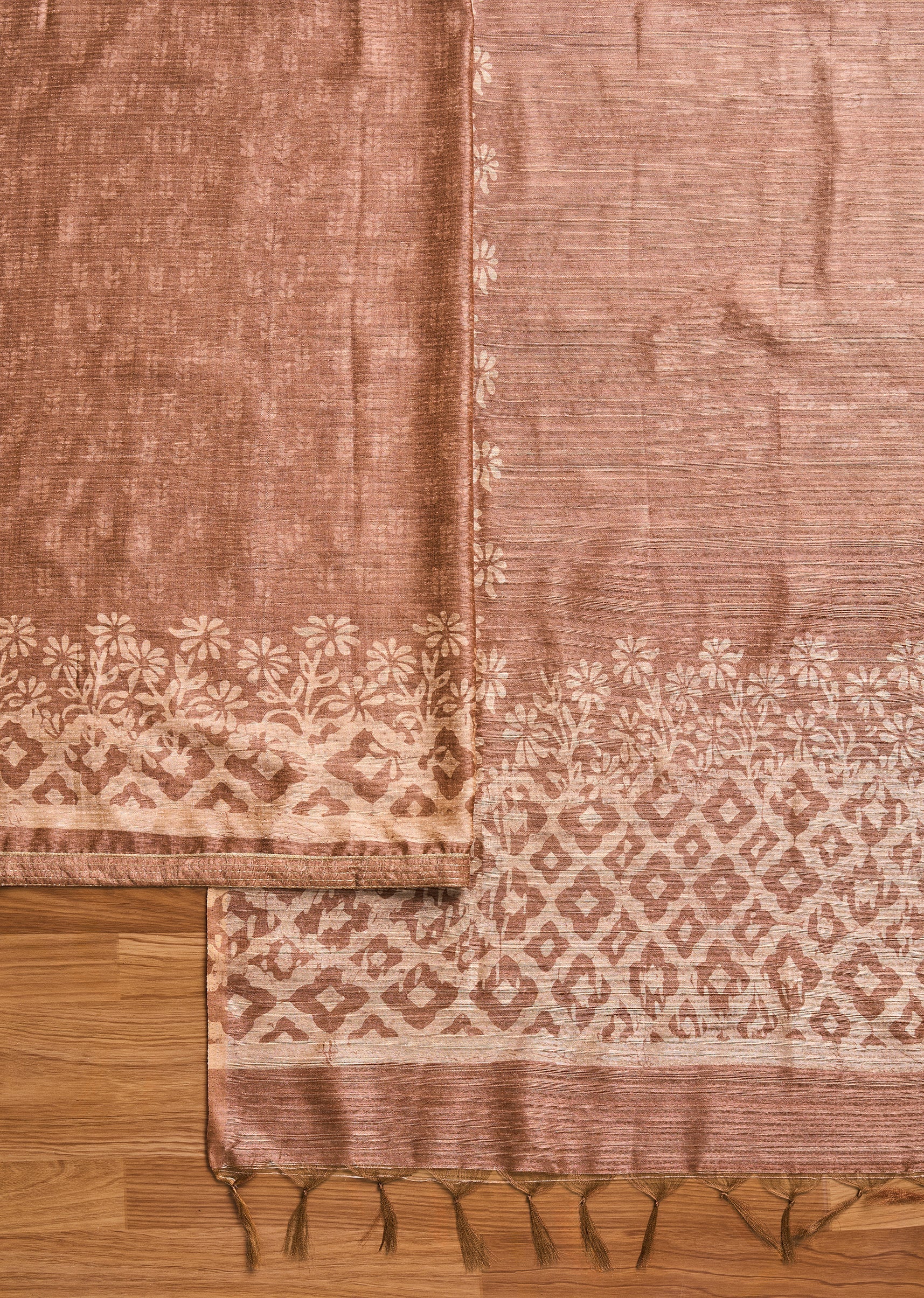 Brown Cotton Unstitched Suit Set - Image 8