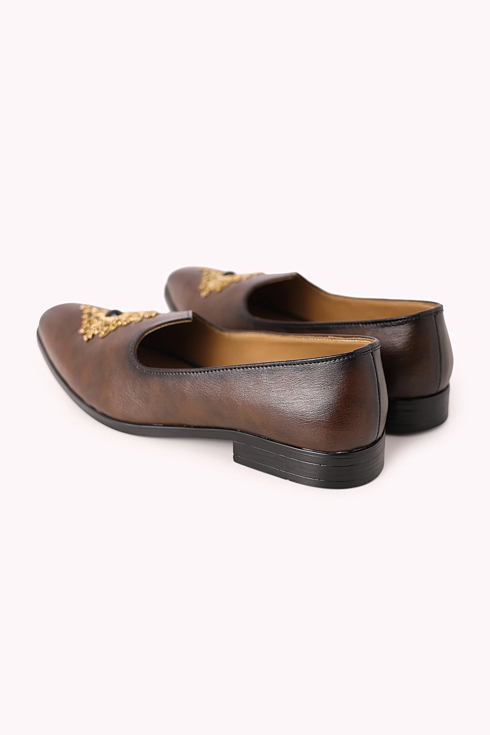 Brown Embroidered Juttis - Image 3