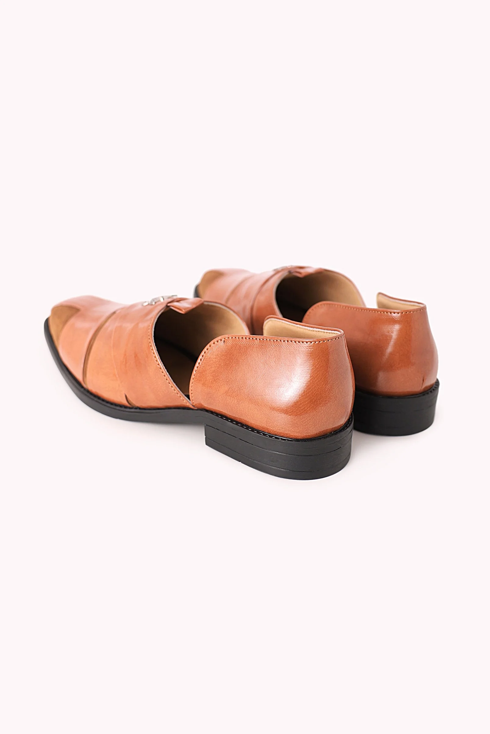 Brown Juttis with Cutwork Detail - Image 3