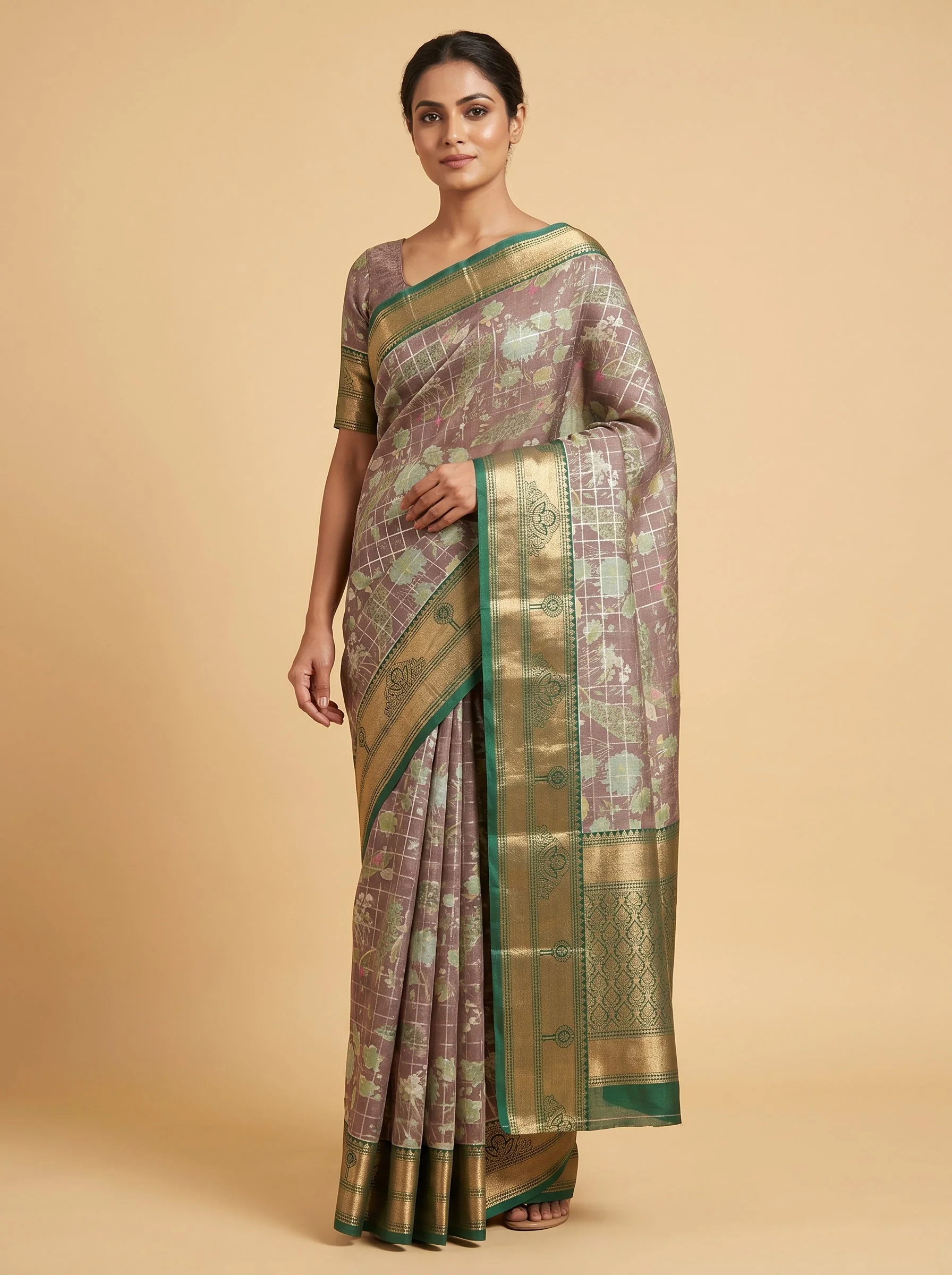 Brown Mocha Texture Handloom Saree