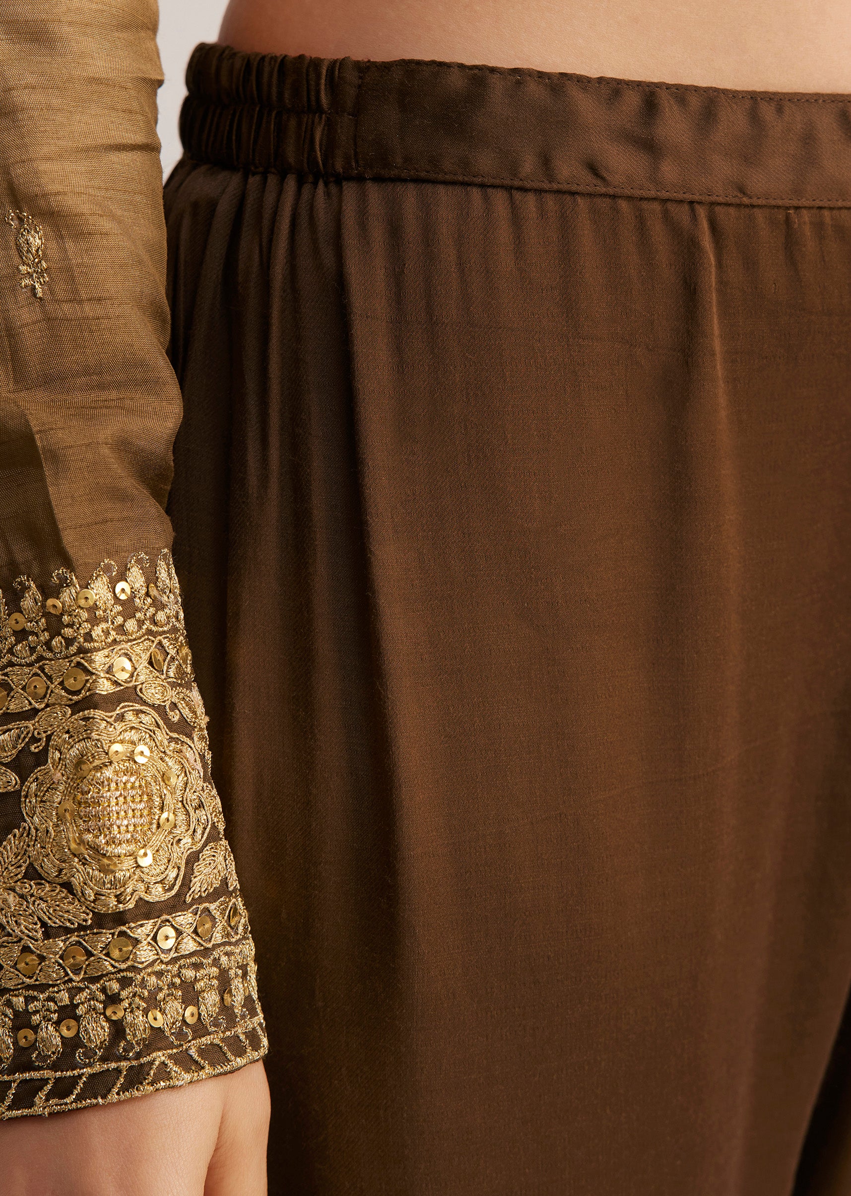 Brown Ombre Embroidered Suit - Image 6