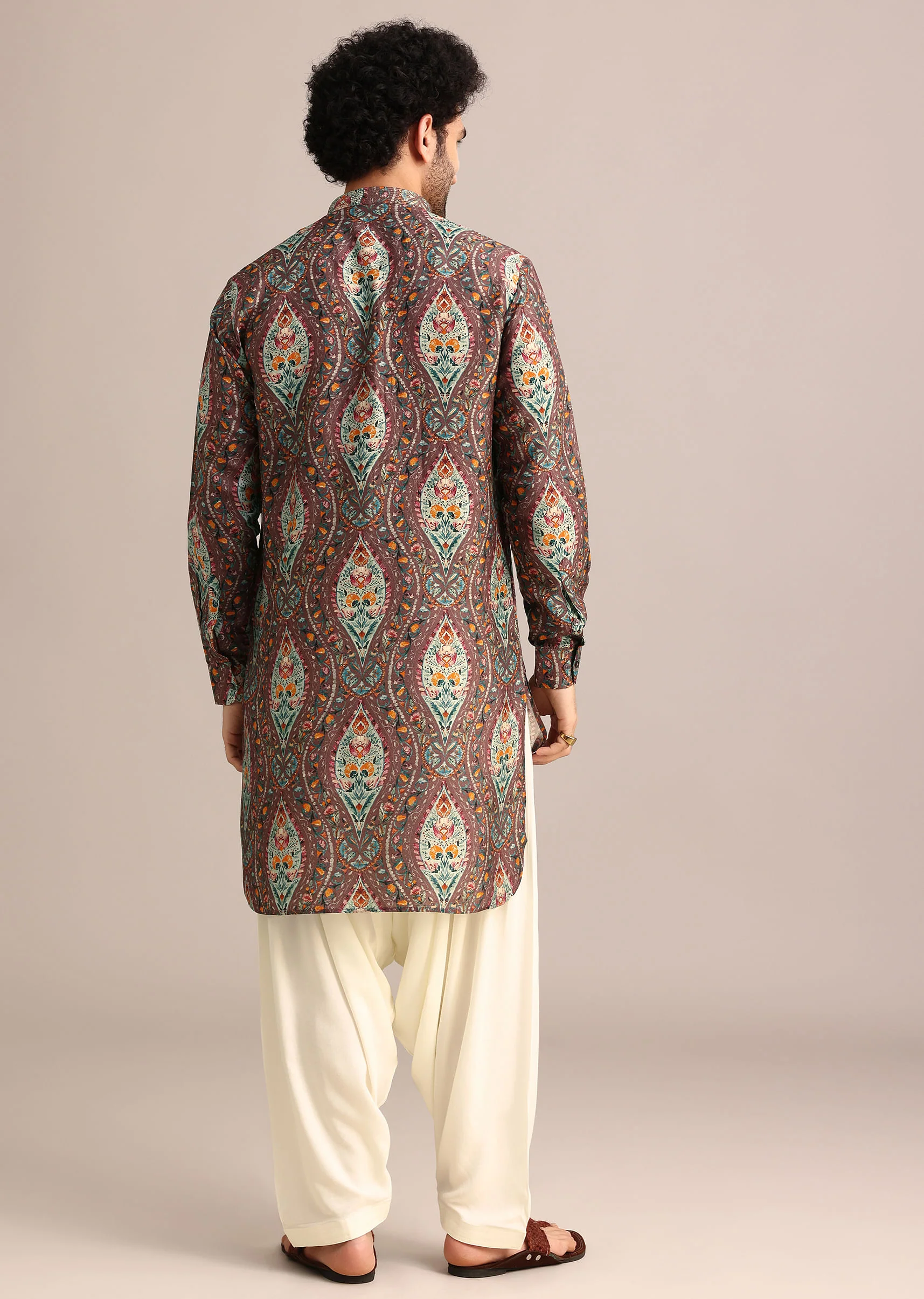 Brown Printed Kurta And Patiala Salwar Set - Image 5
