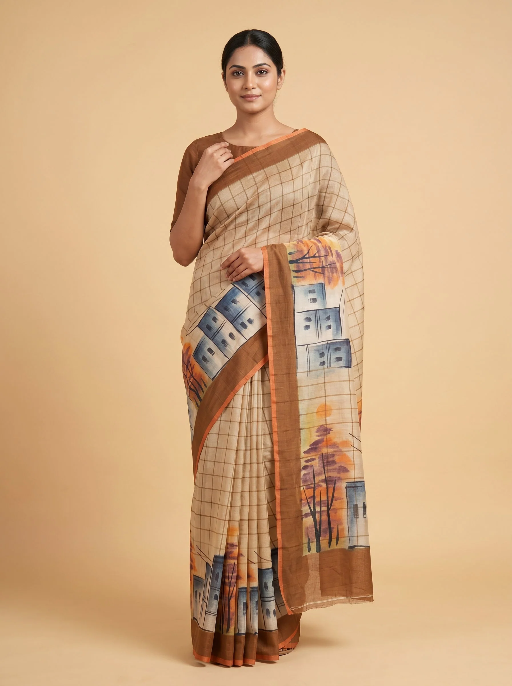Brown Warm Texture Handloom Saree
