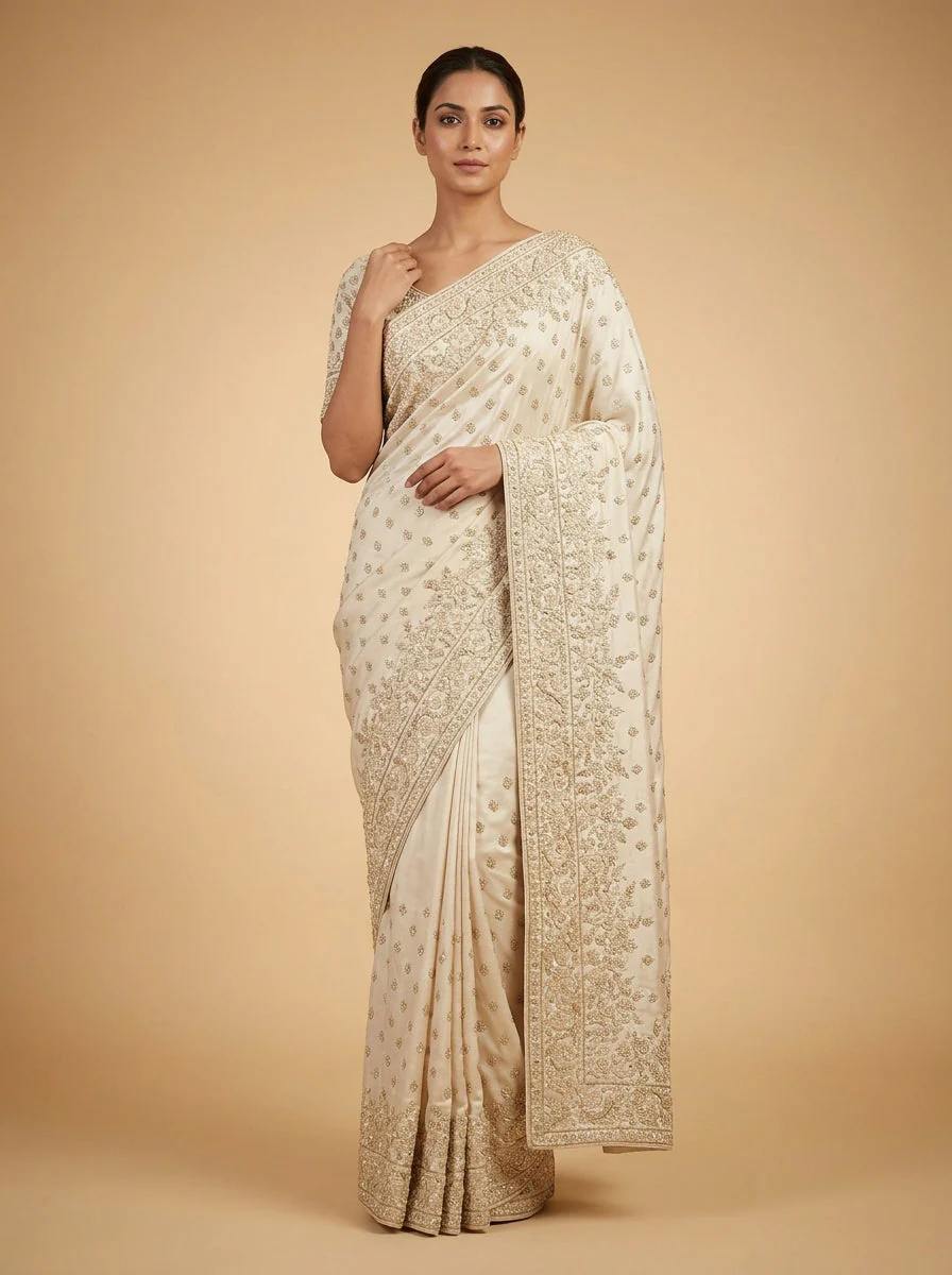 Buttermilk Cream Subtle Elegance Saree