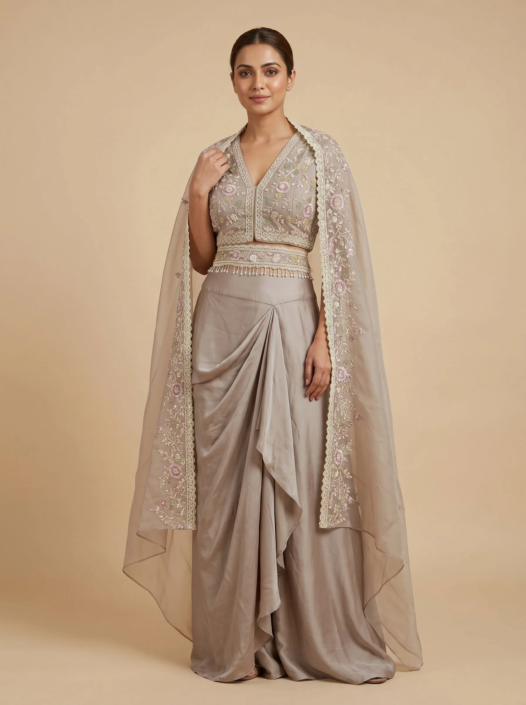 Charcoal Gray Dhoti Set