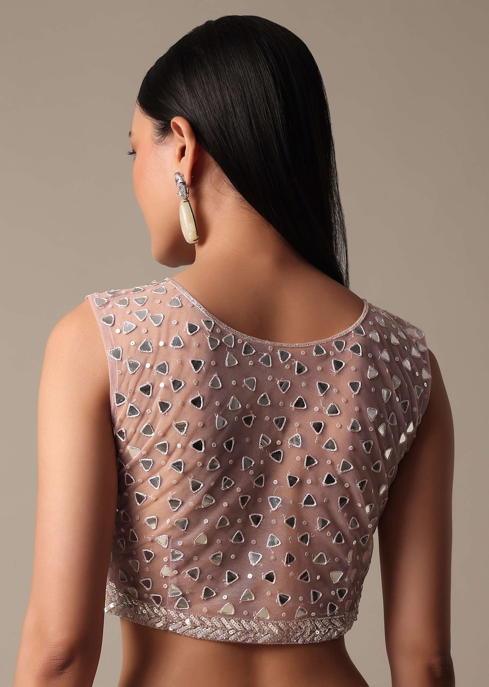 Chic Pink Ready To Wear Saree With Blouse - Image 7