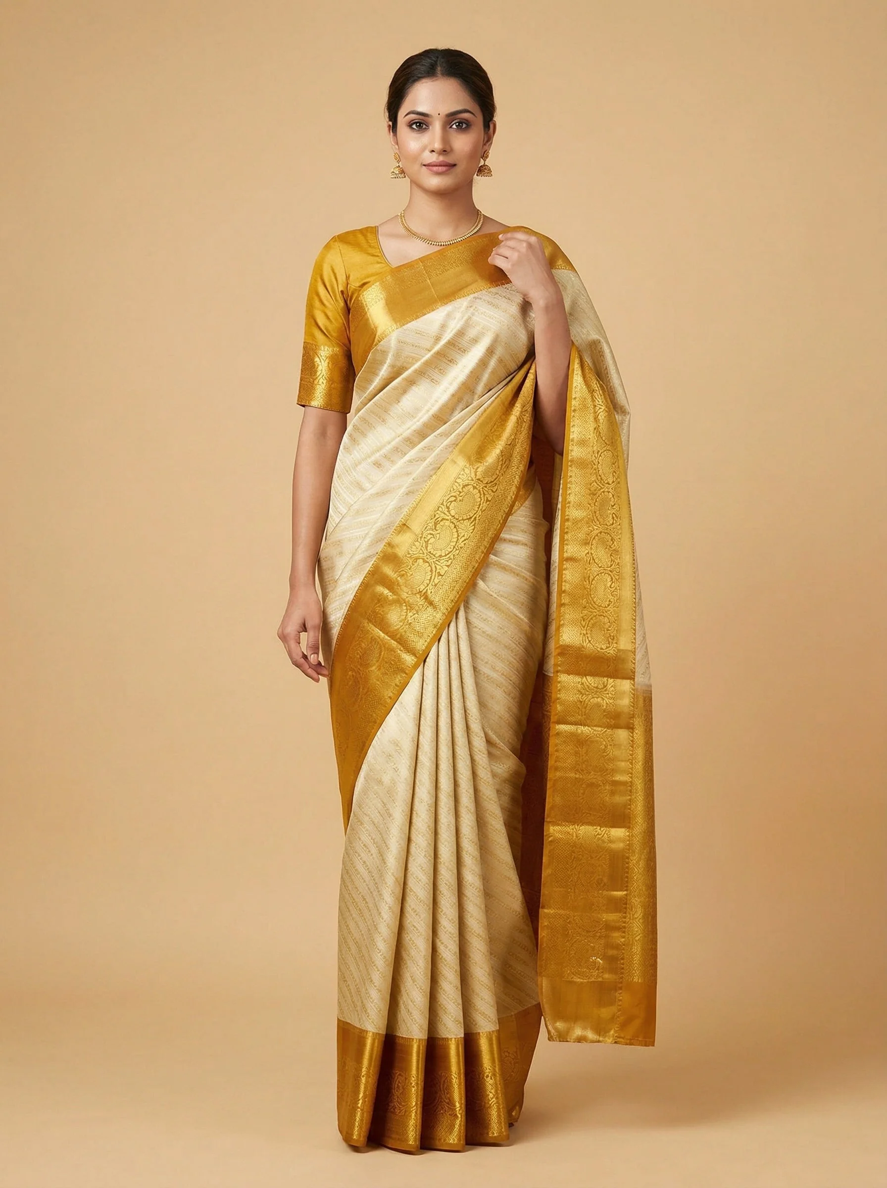 Chiku Brown Handloom Saree