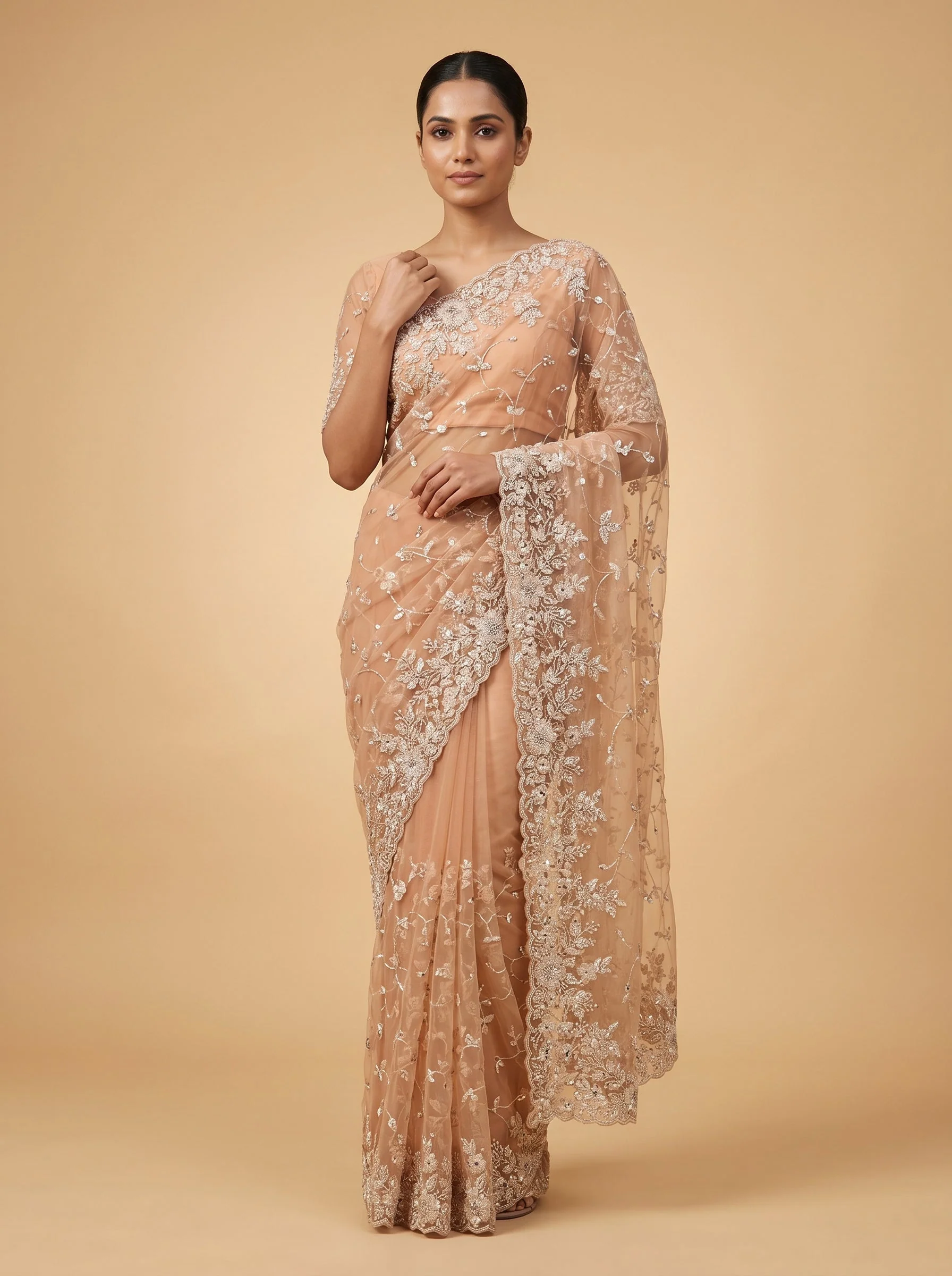 Chiku Subtle Tone Handloom Saree