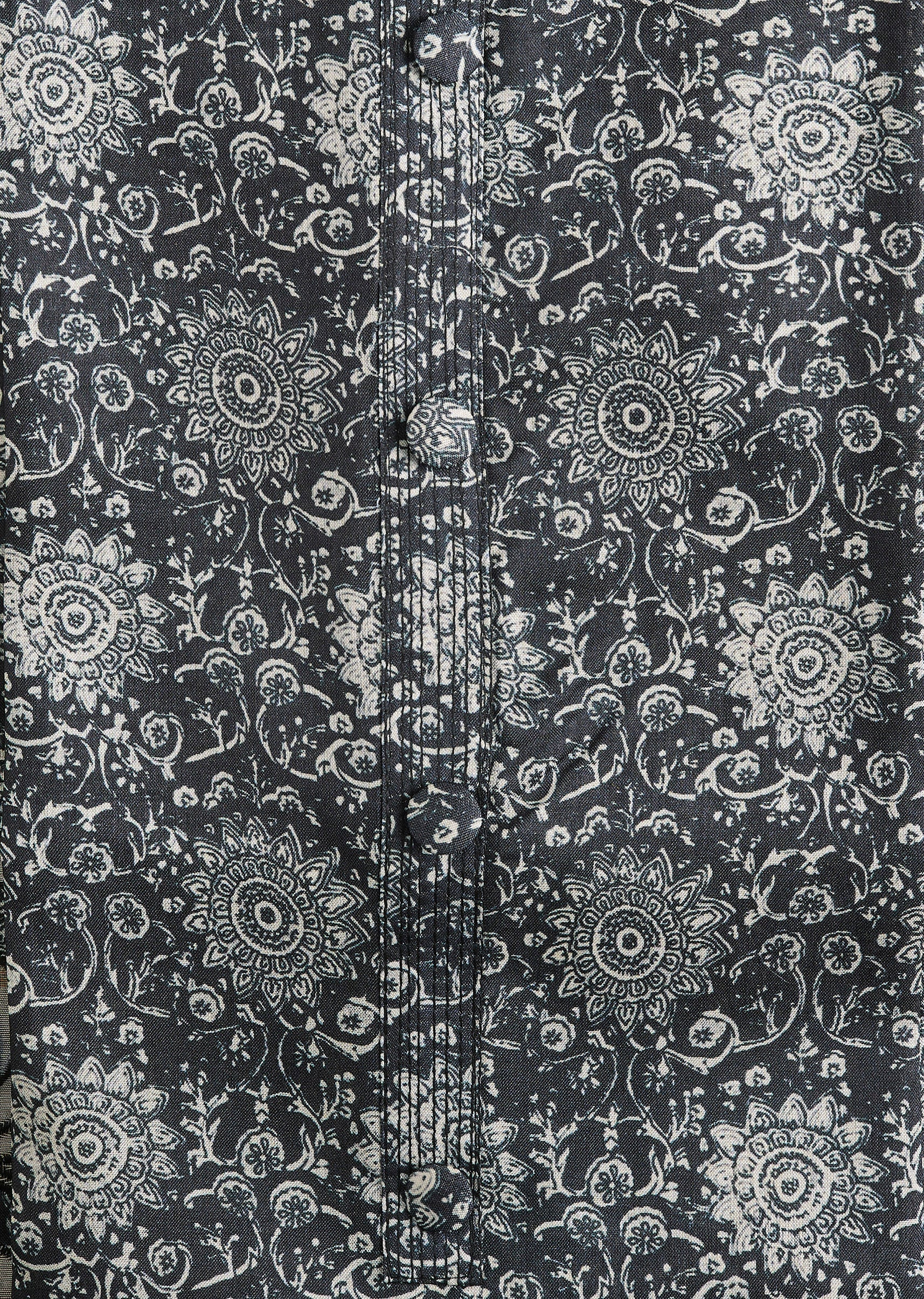 Classic Black Cotton Printed Unstitched Suit Set - Image 2