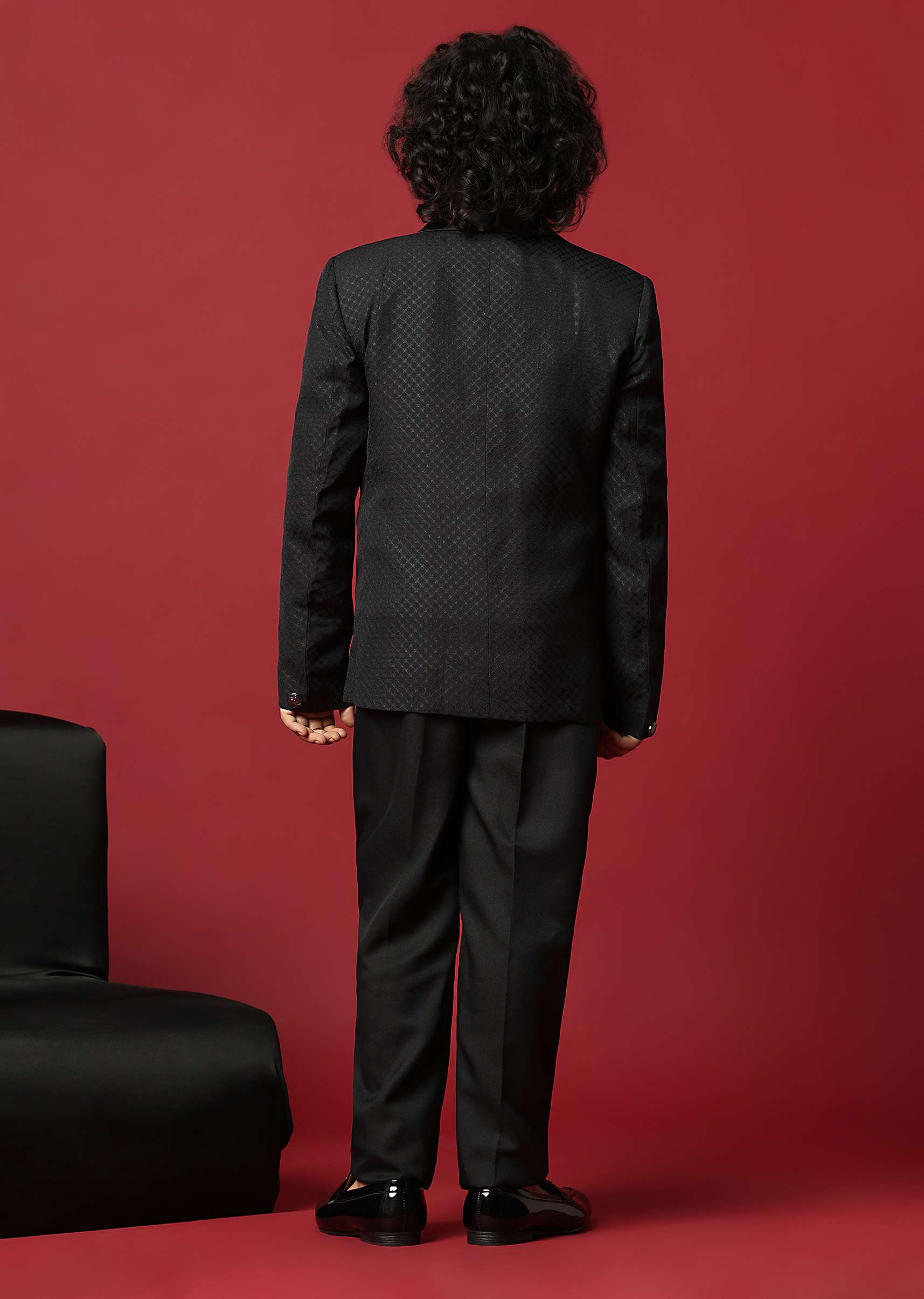 Classic Black Cutwork Tuxedo For Boys - Image 5