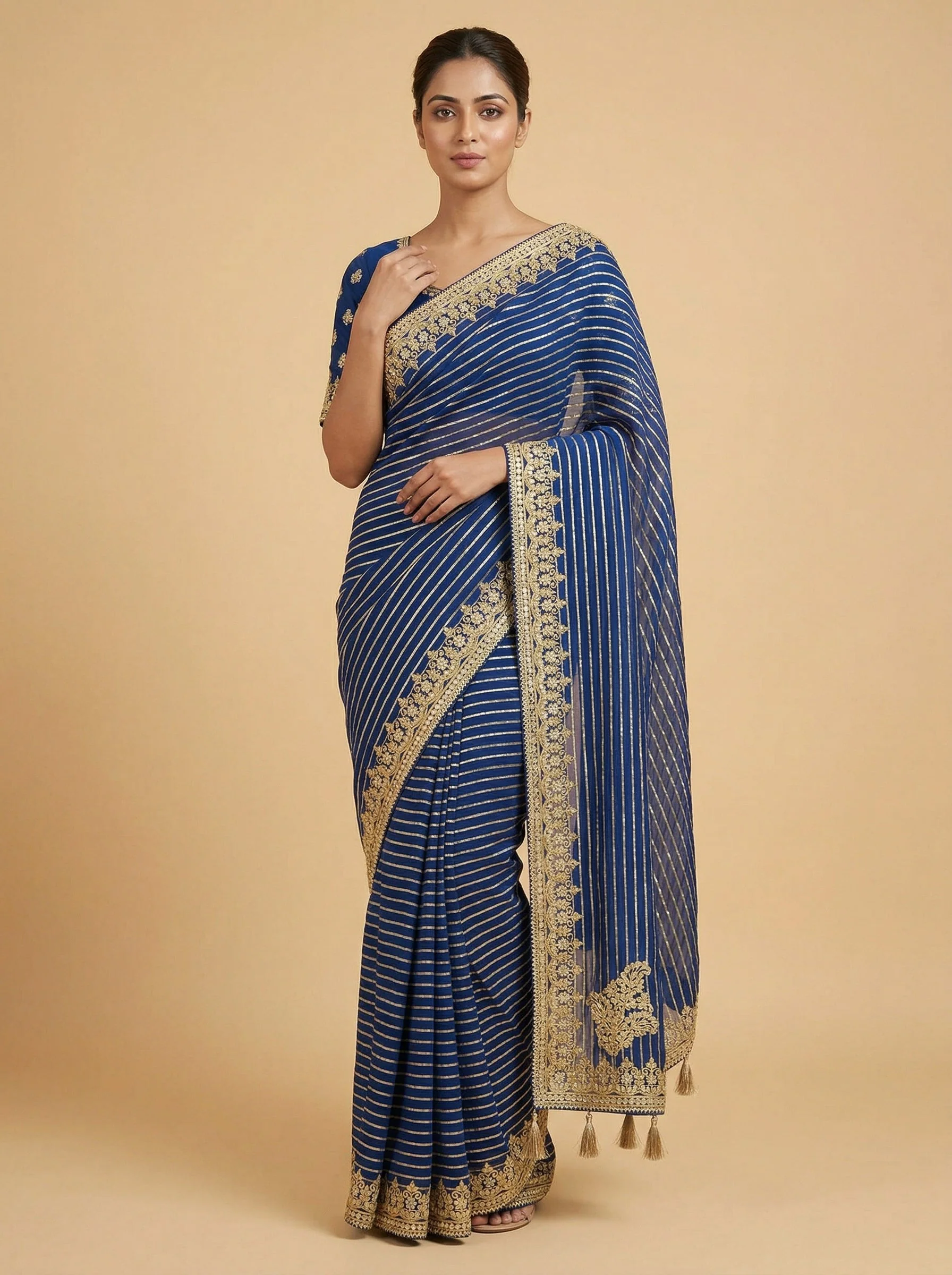 Cobalt Blue Luxe Saree