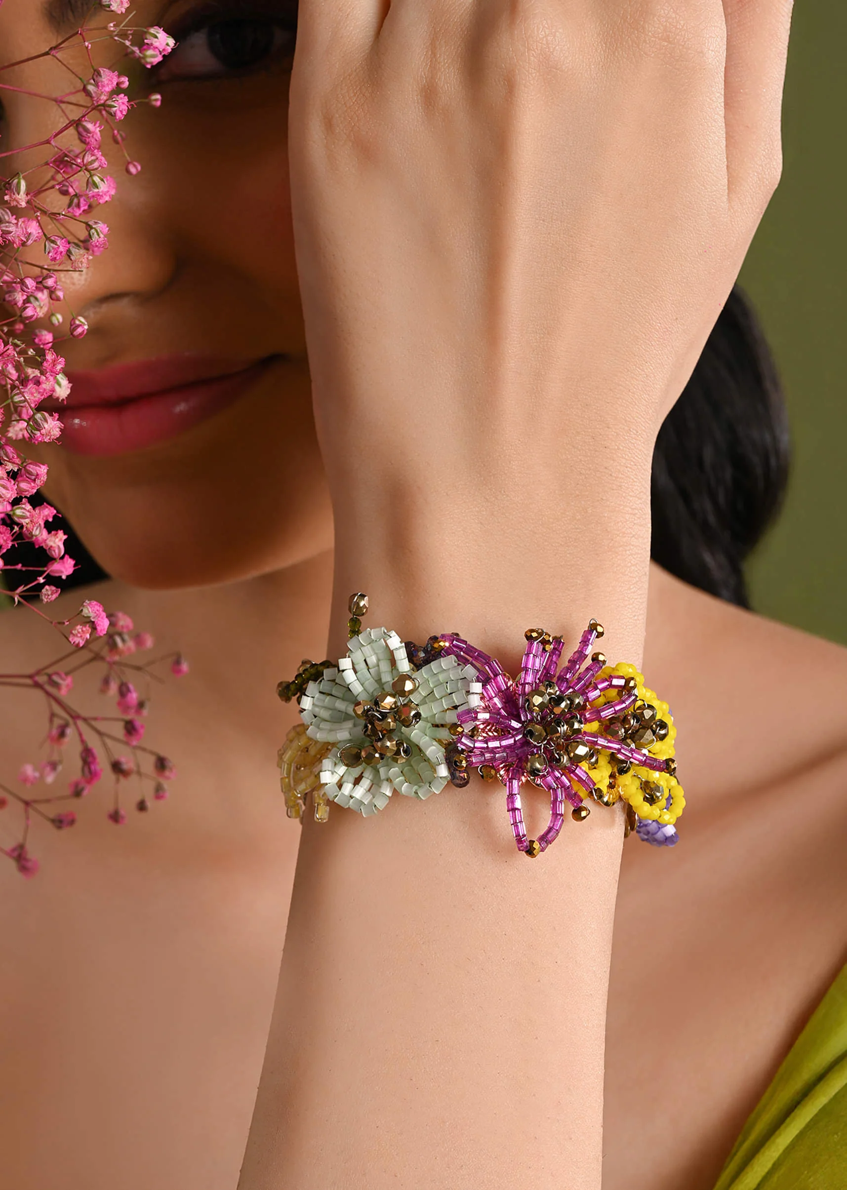colourful crystal adjustable bracelet for wedding
