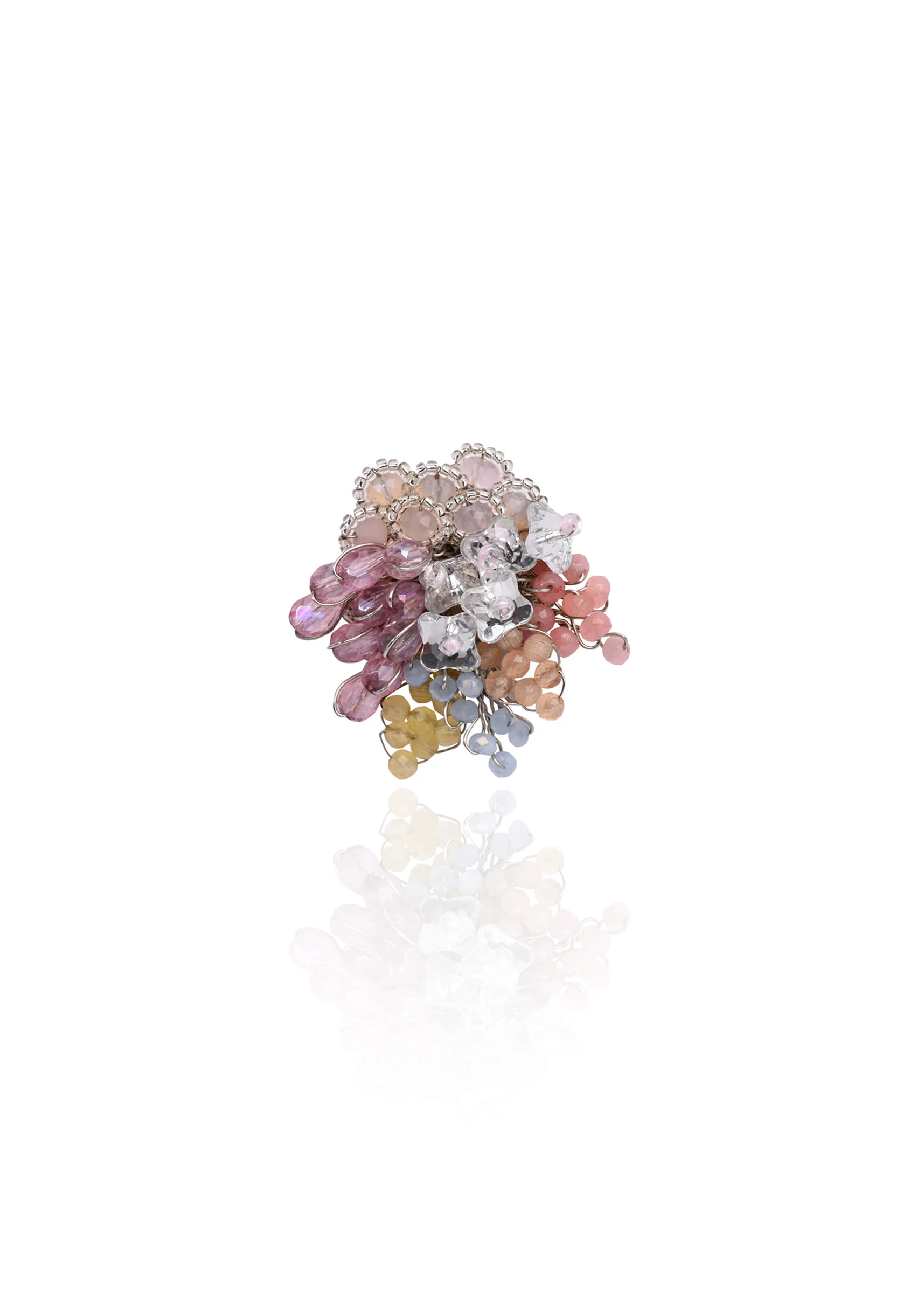 Colourful Crystal Button Earrings For Haldi Mehendi Wedding - Image 5