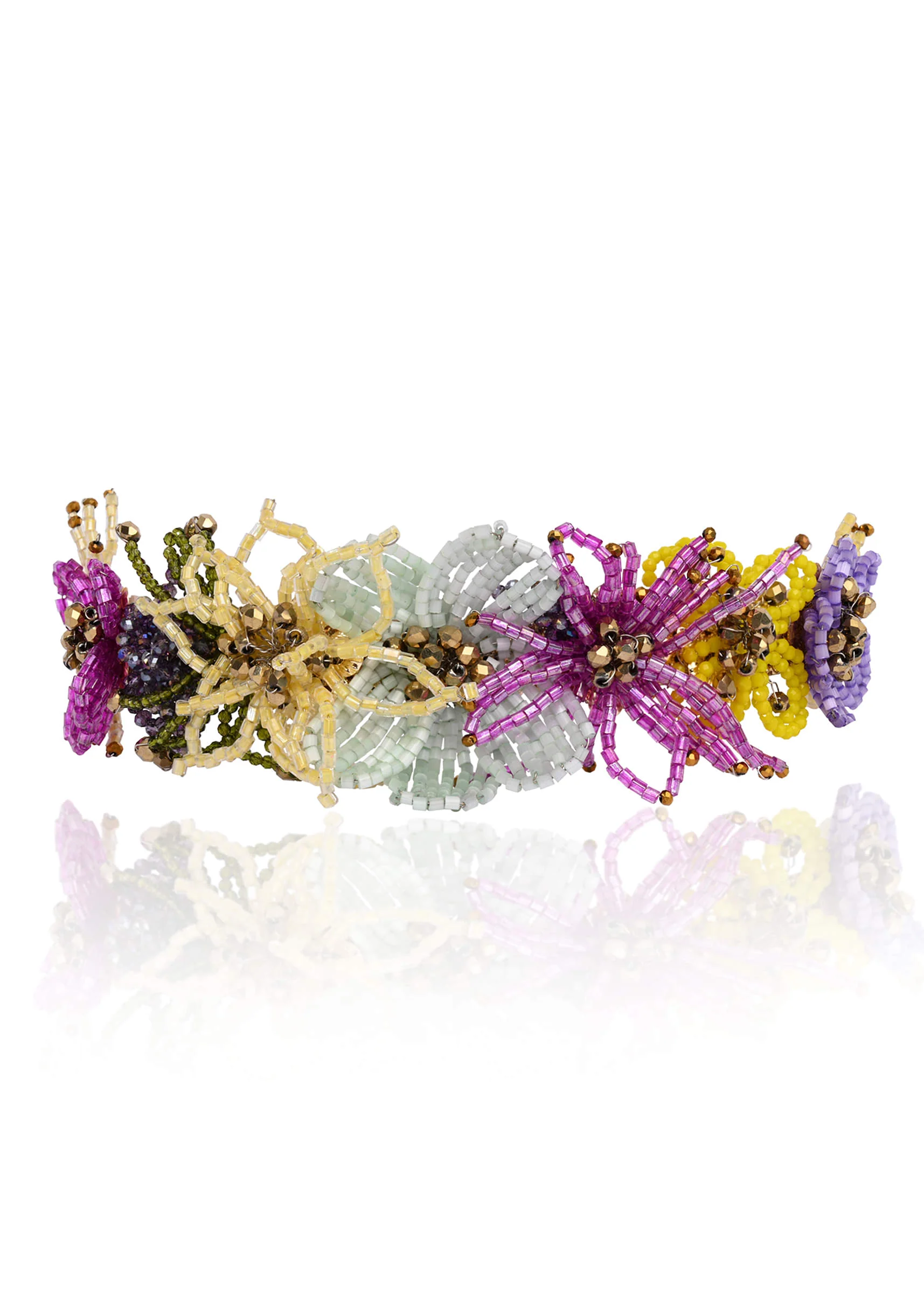 colourful crystal classic floral choker gold plated - Image 2