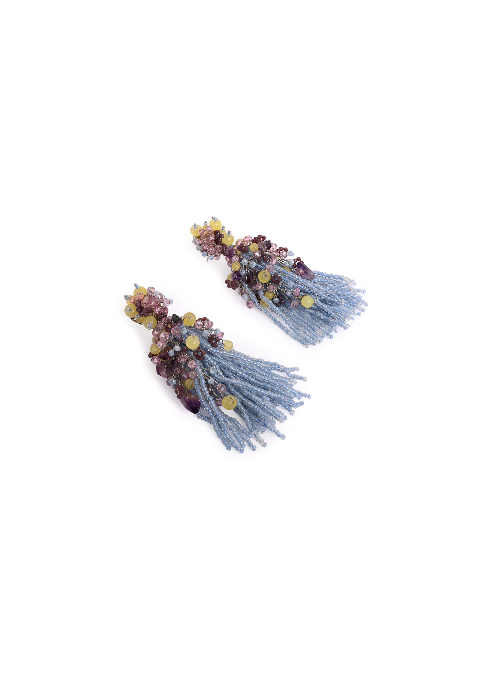Colourful Stone Long Jhumka Earrings - Image 2
