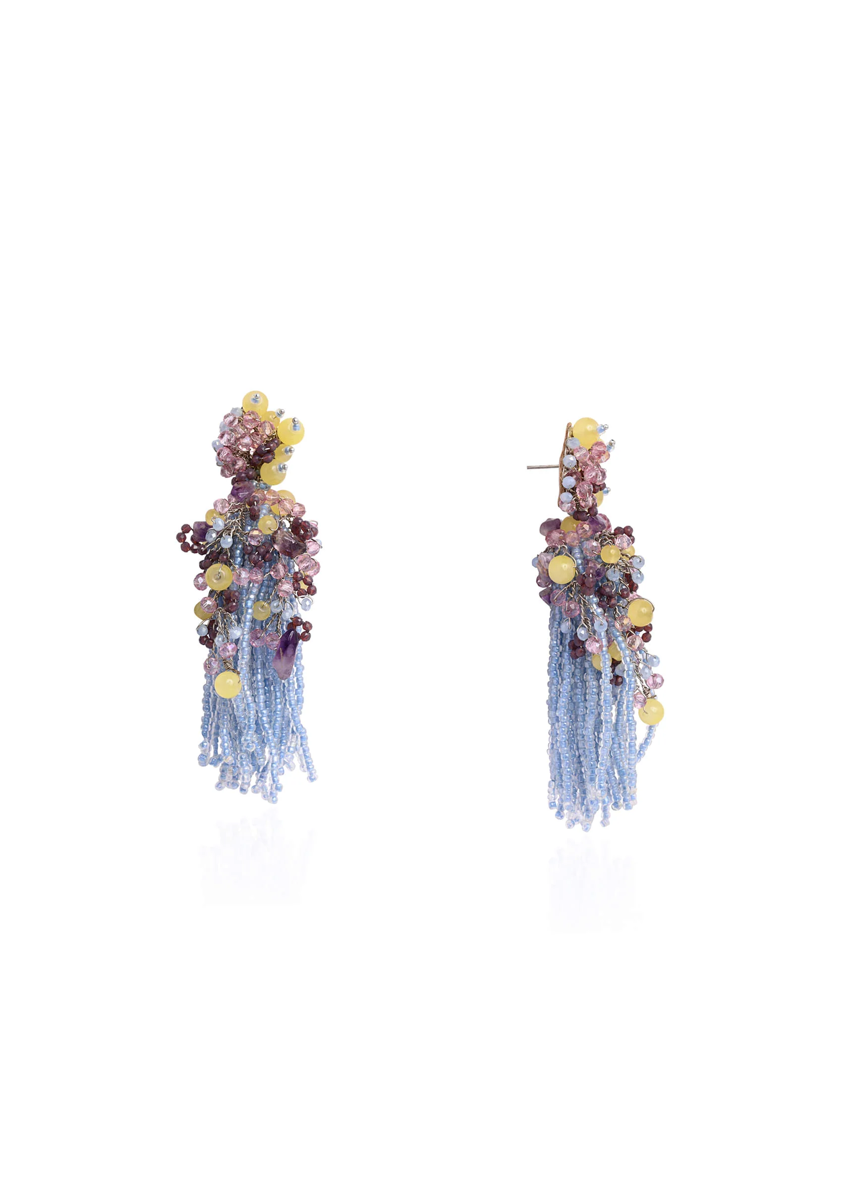 Colourful Stone Long Jhumka Earrings - Image 4