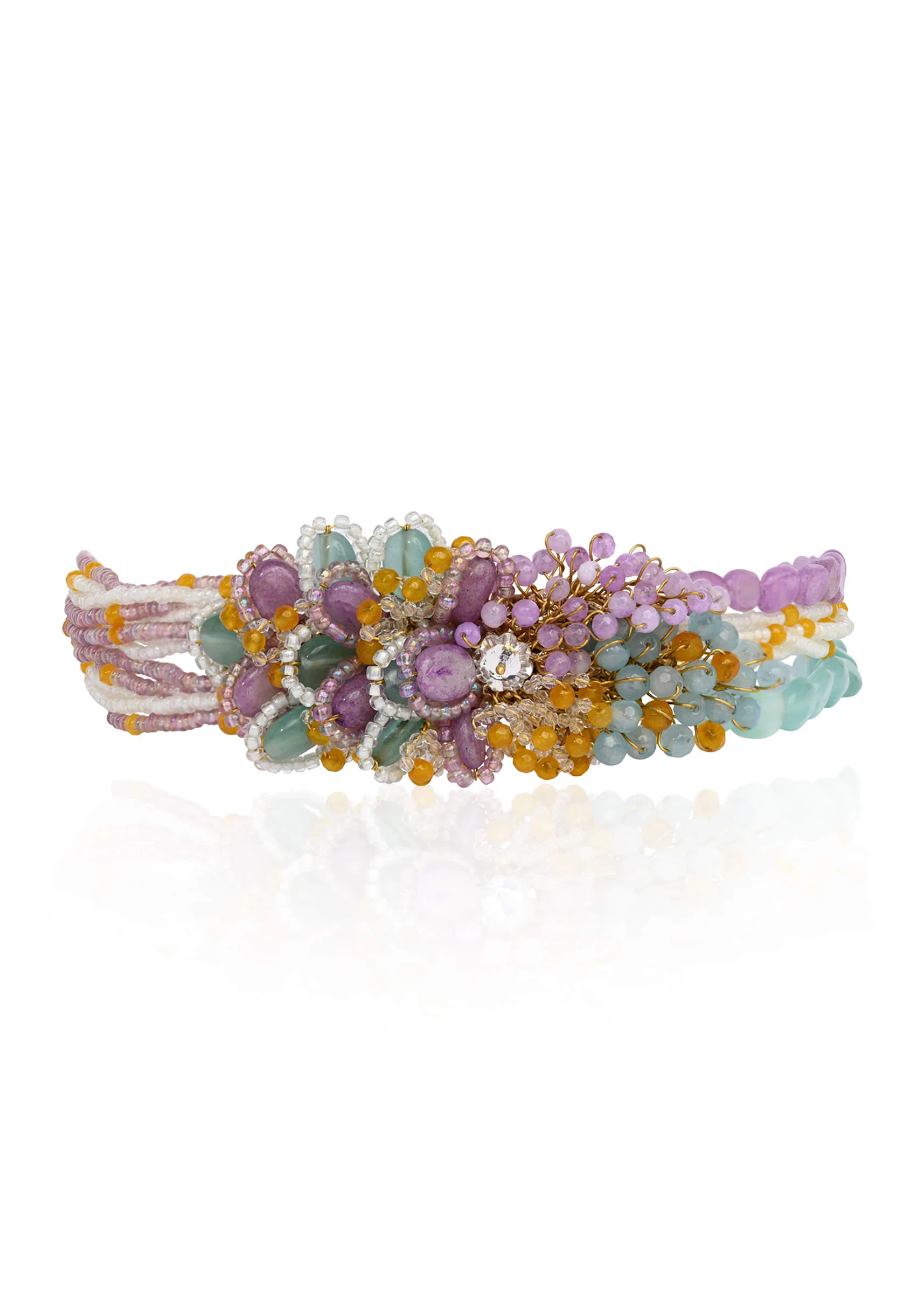 colourful stone neckpiece for haldi mehendi wedding - Image 2