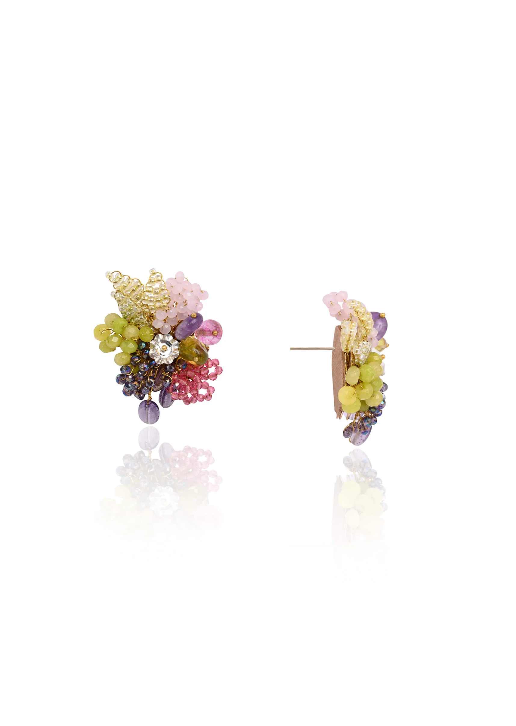 Colourful Stone Studs Indian Wedding Jewelry - Image 4